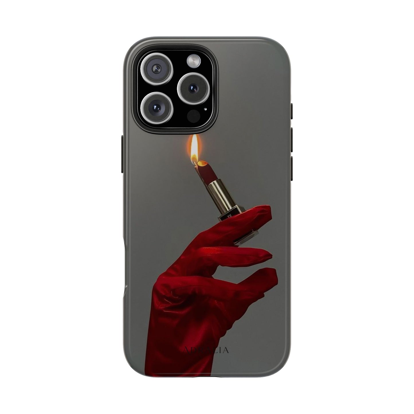 Red Glove Lighter Tough Phone Case — Dark Gothic Flame Protective Cover
