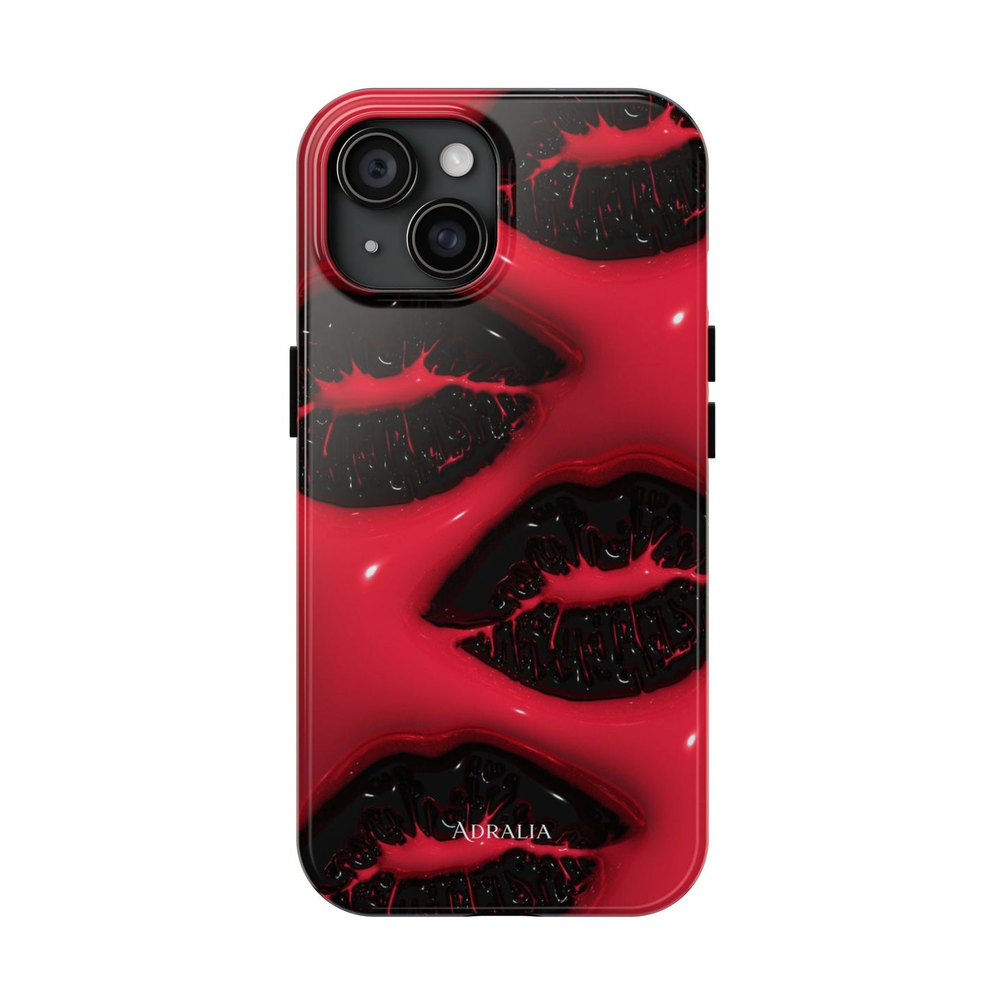 Tough Phone Case – Red Gloss Kiss Print, Shockproof Protective Cover