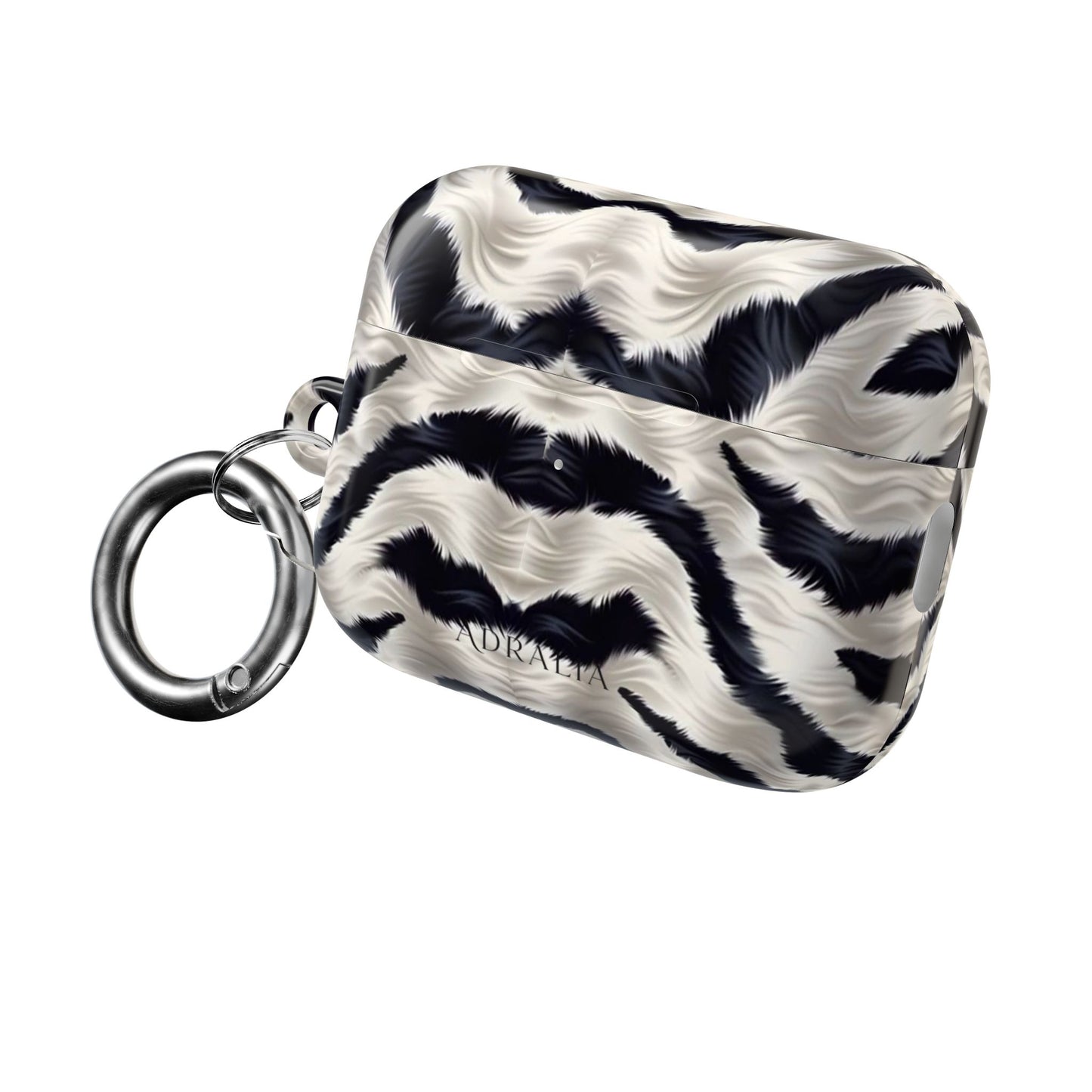 Zebra Fur Pattern AirPod Case — Luxe Black & White Animal Print Protective Cover