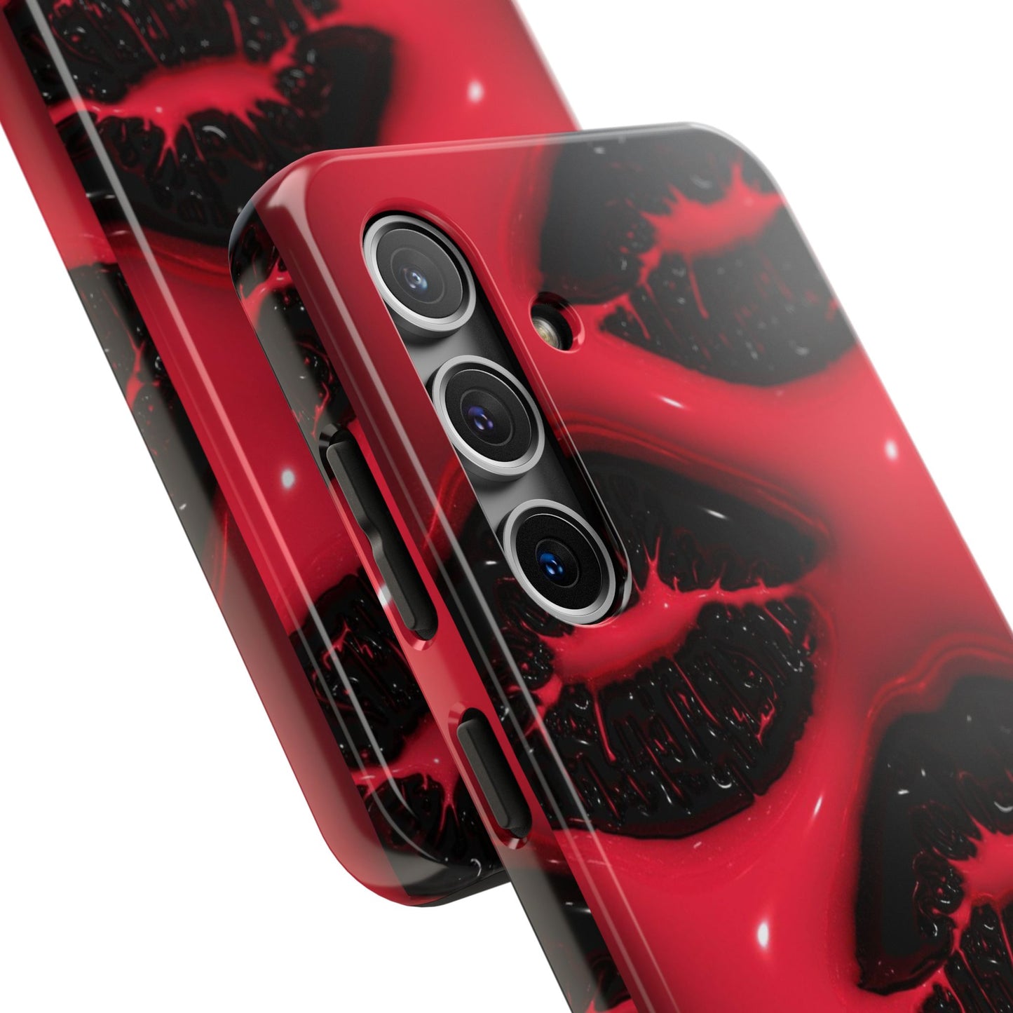 Tough Phone Case – Red Gloss Kiss Print, Shockproof Protective Cover