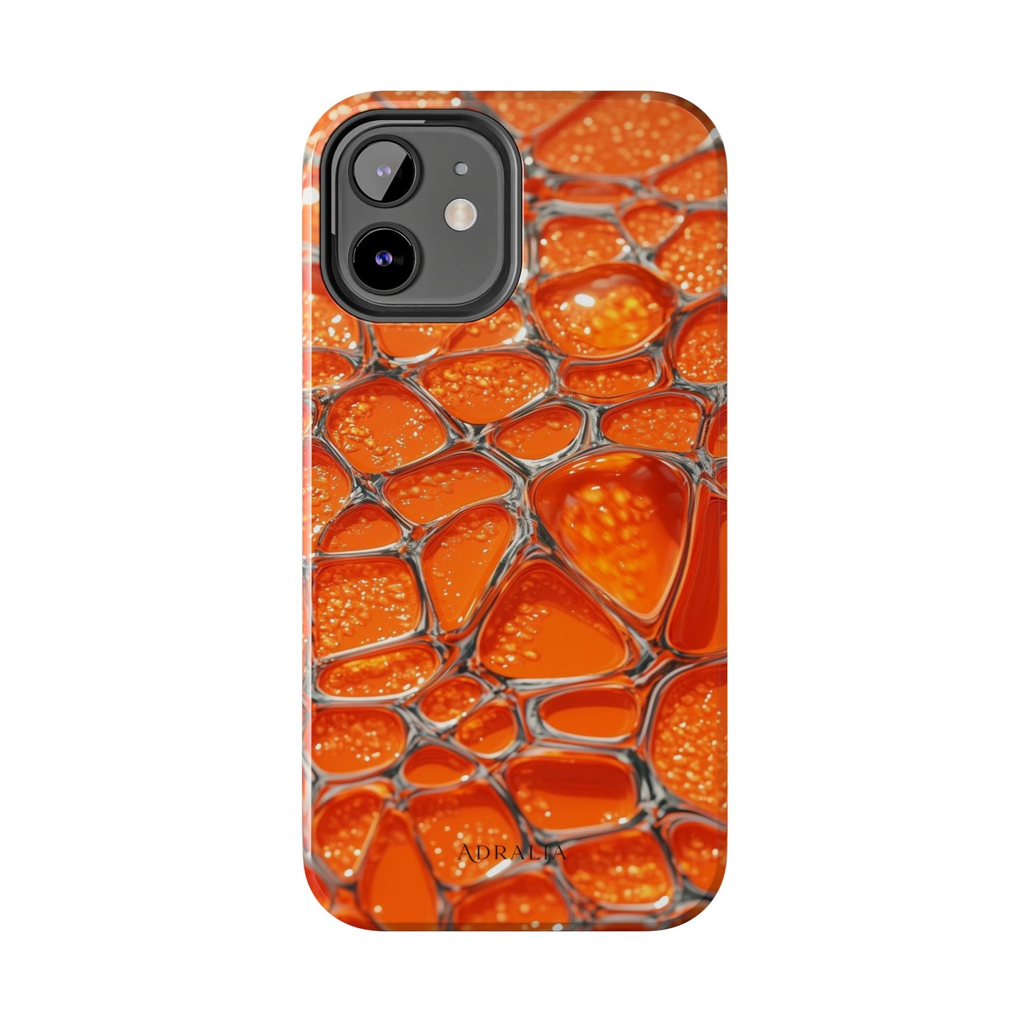 Orange Resin Abstract Tough Phone Case — Durable Protective iPhone Cover