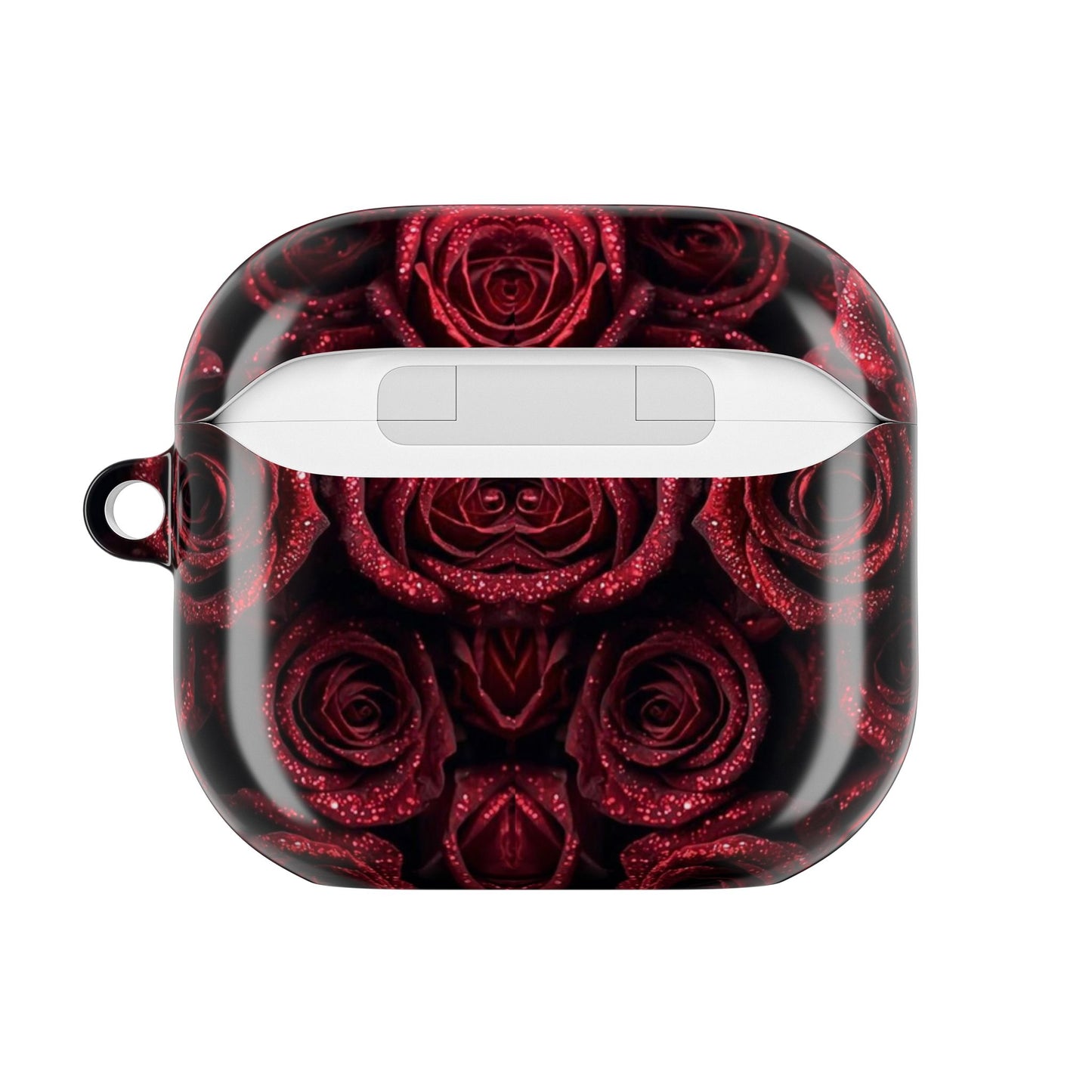 Rose Pattern AirPod Case — Red Floral Protective Cover with 'Adralia' Accent