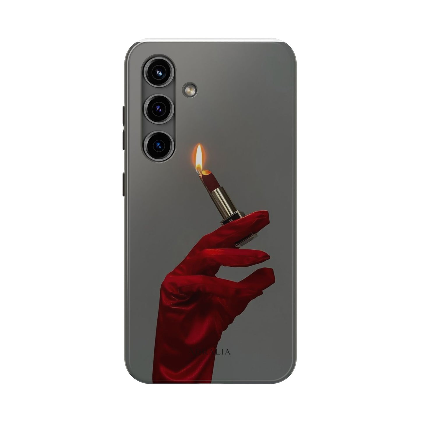 Red Glove Lighter Tough Phone Case — Dark Gothic Flame Protective Cover