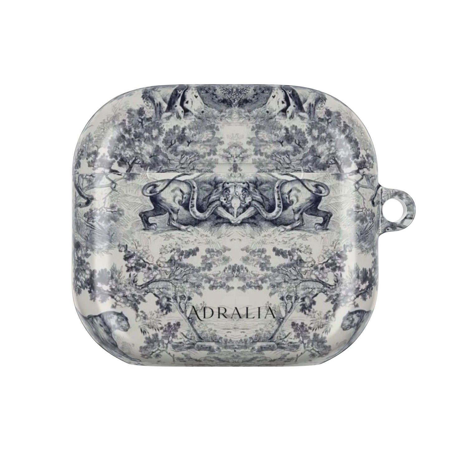 Vintage Toile AirPod Case — Classic Grey Pattern Protective Cover