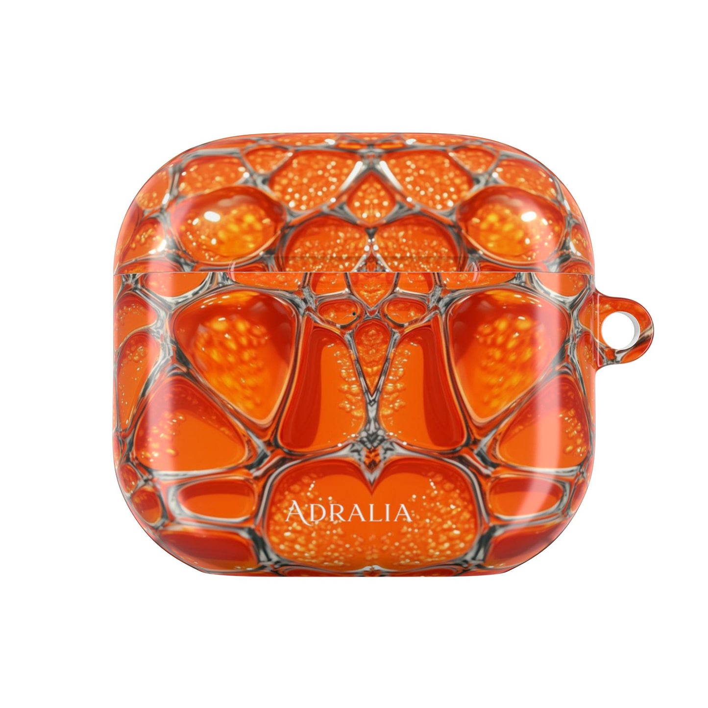 Orange Abstract Pattern AirPod Case — Vibrant Geometric Protective Cover