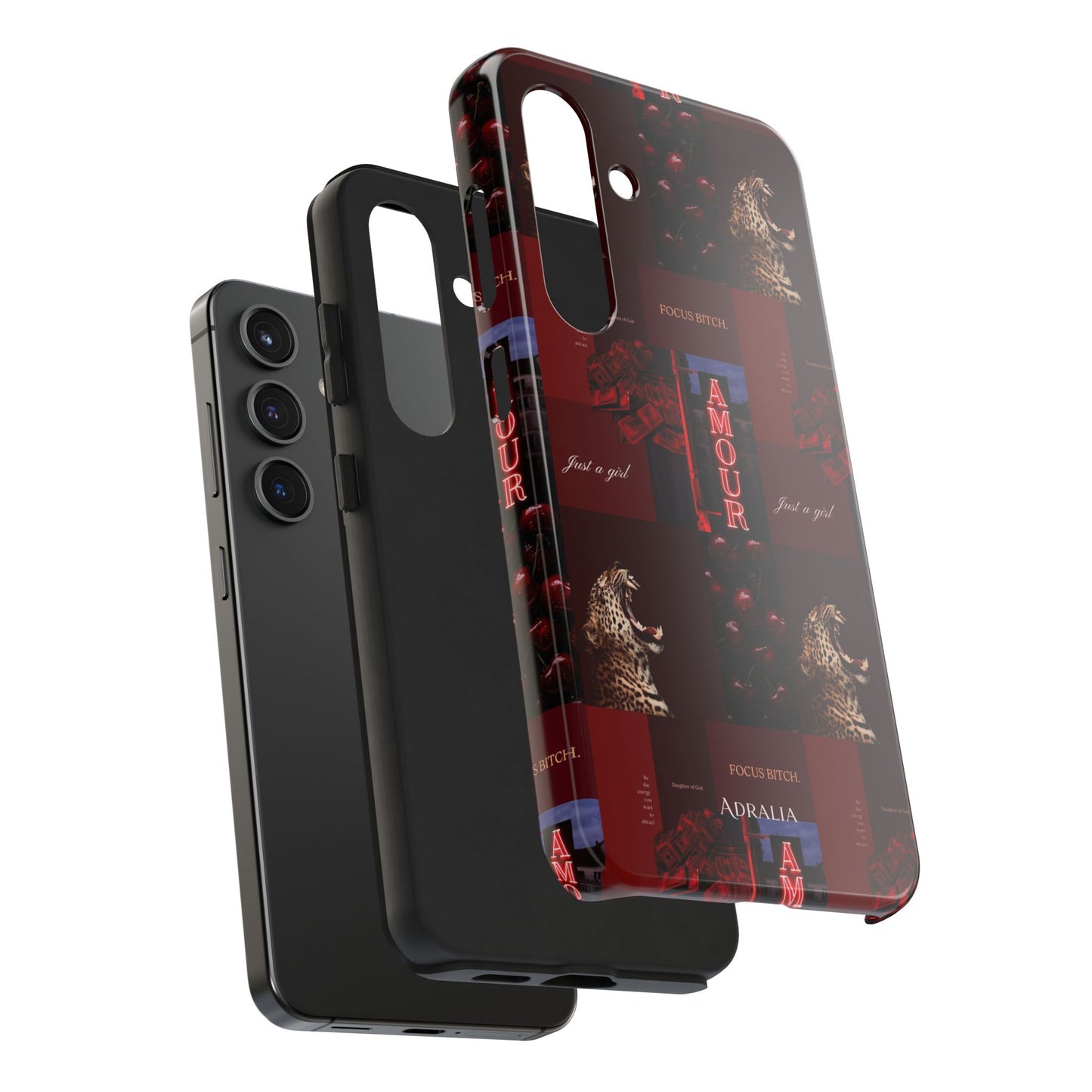 Tough Phone Case — Amour Red Leopard Graphic Protective Cover
