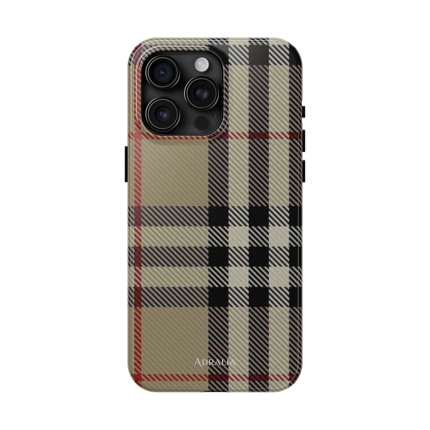 Plaid Tough Phone Case — Classic Beige Check Protective Cover