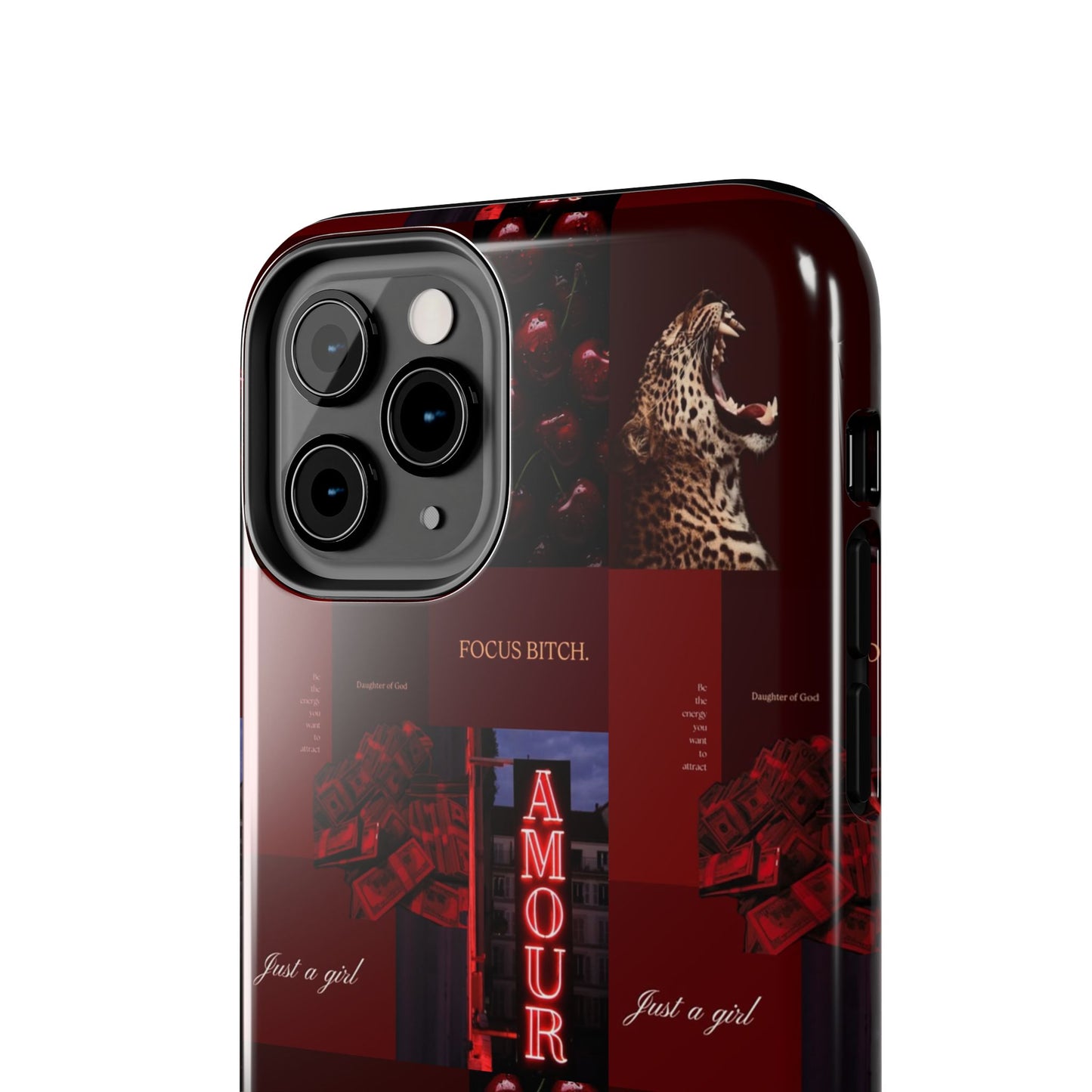 Tough Phone Case — Amour Red Leopard Graphic Protective Cover