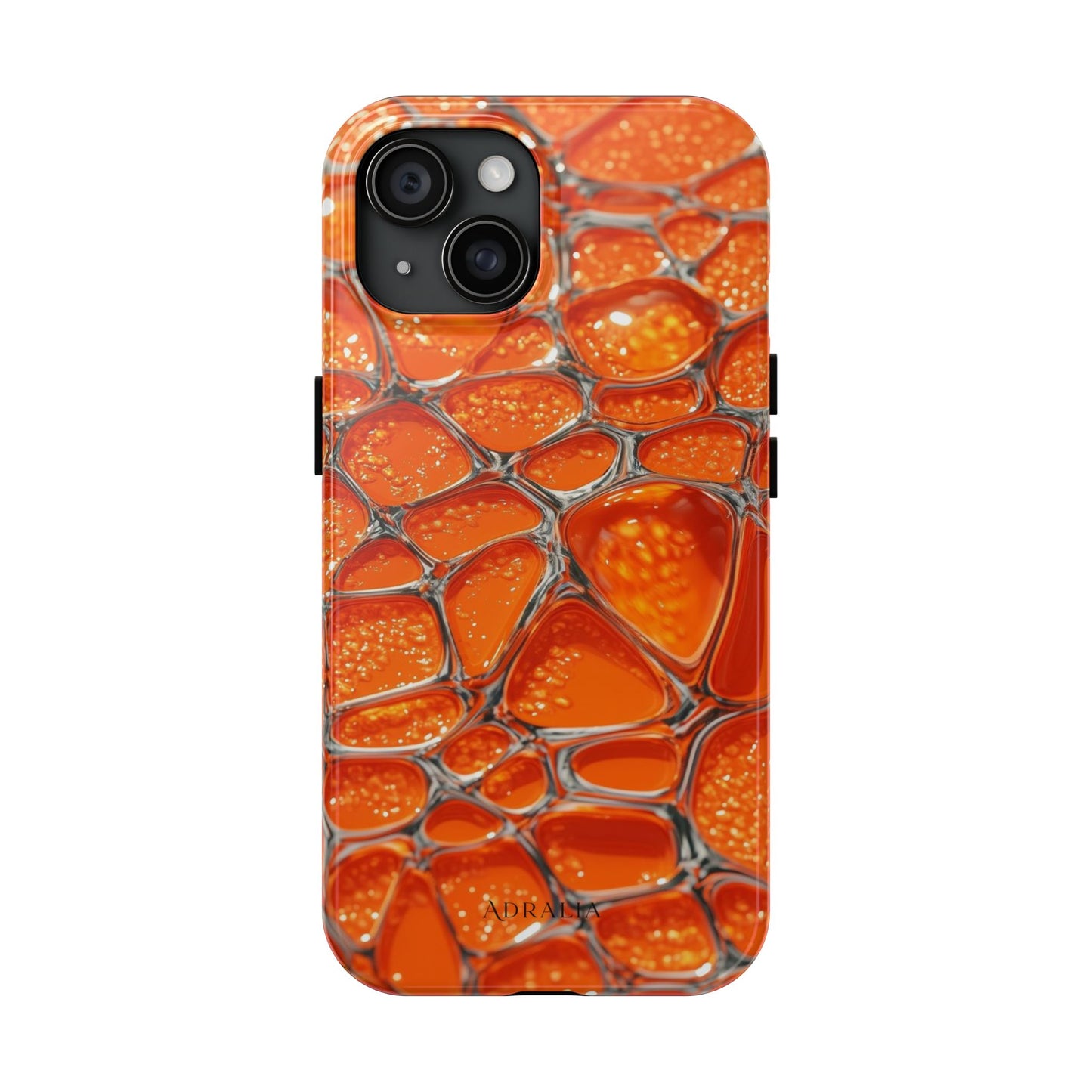 Orange Resin Abstract Tough Phone Case — Durable Protective iPhone Cover