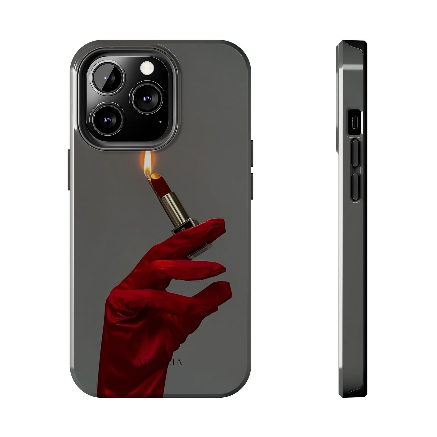 Red Glove Lighter Tough Phone Case — Dark Gothic Flame Protective Cover