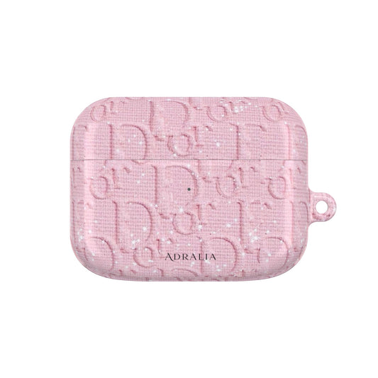 Pink Embossed Designer-Style AirPod Case