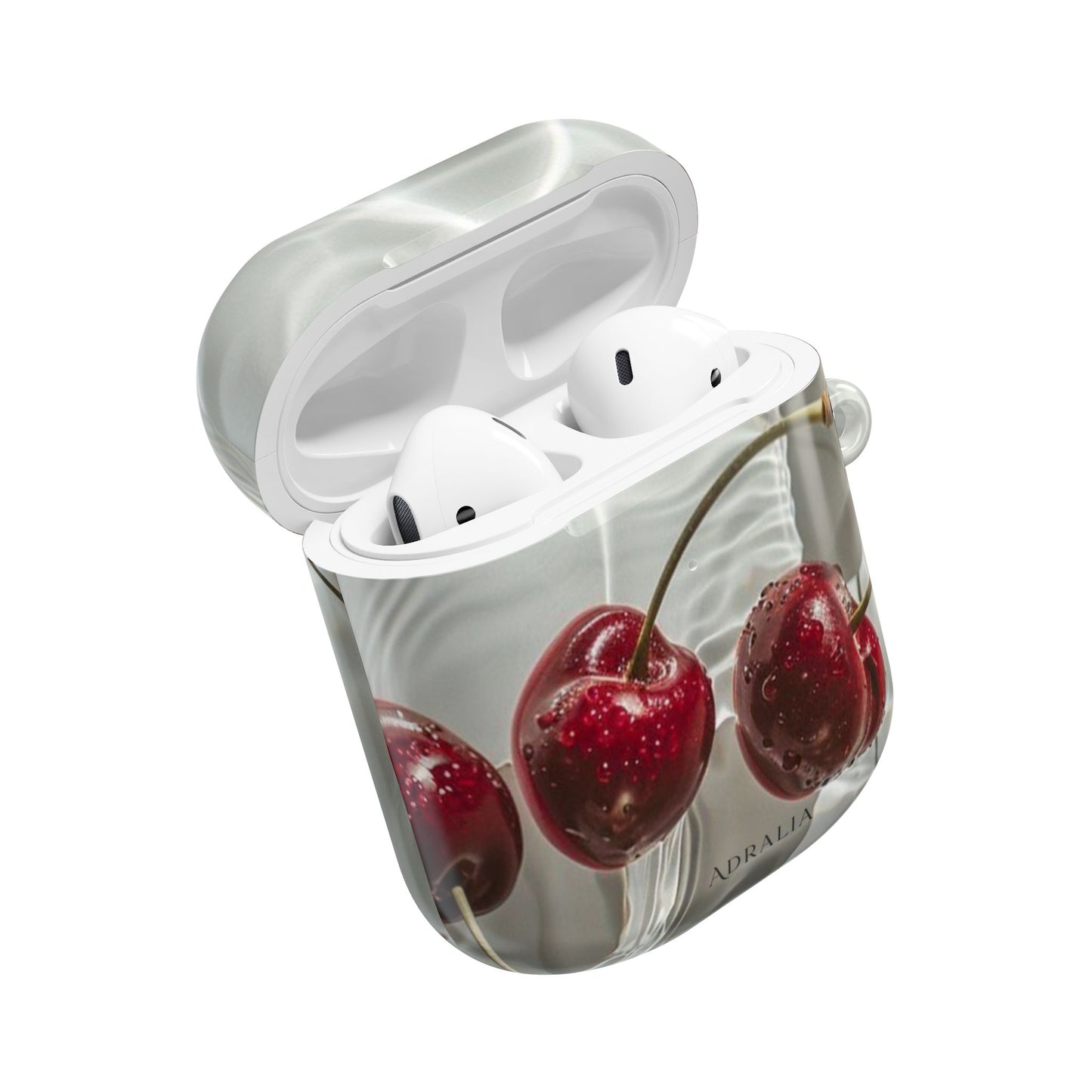 Cherry Splash AirPod Case — Glossy Red Cherry Protective Case