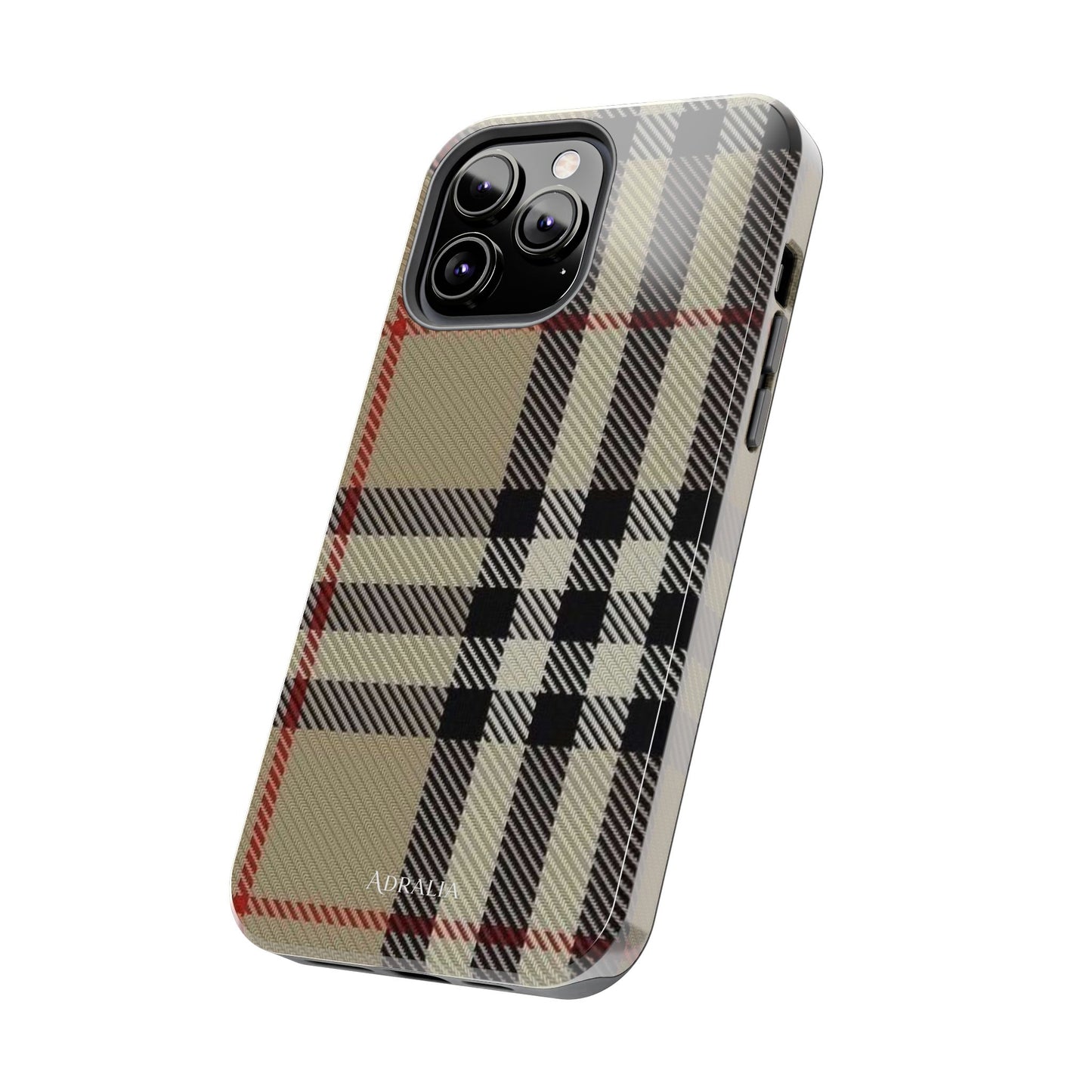 Plaid Tough Phone Case — Classic Beige Check Protective Cover