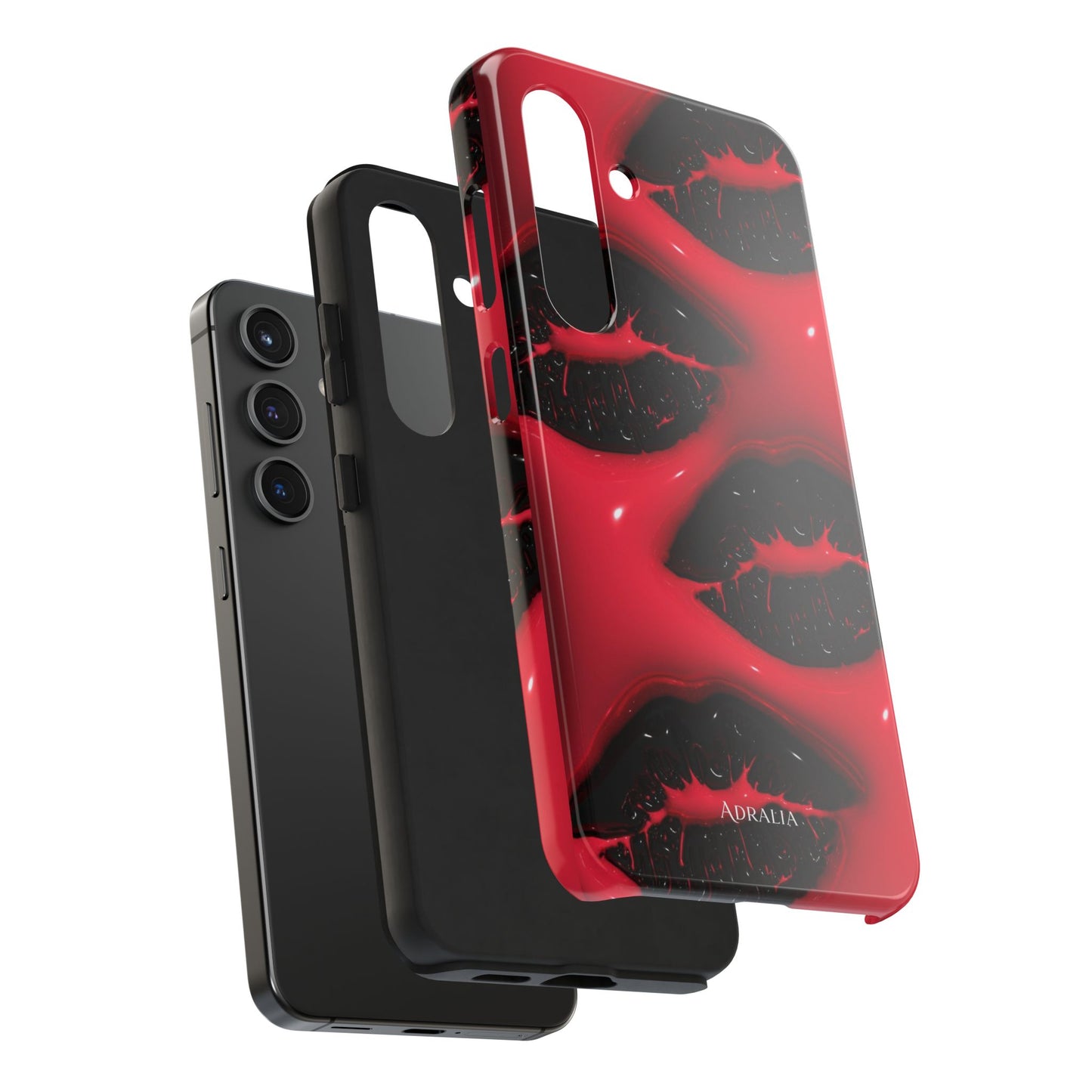 Tough Phone Case – Red Gloss Kiss Print, Shockproof Protective Cover