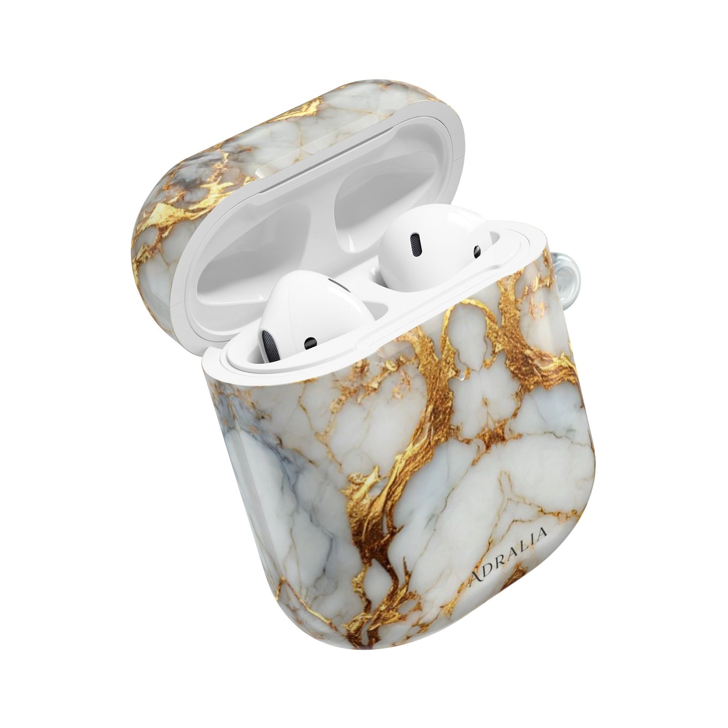Marble Gold Luxe AirPod Case — Elegant White & Gold Charging Case Cover