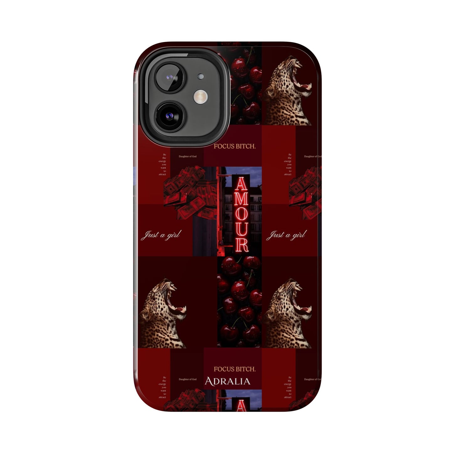 Tough Phone Case — Amour Red Leopard Graphic Protective Cover