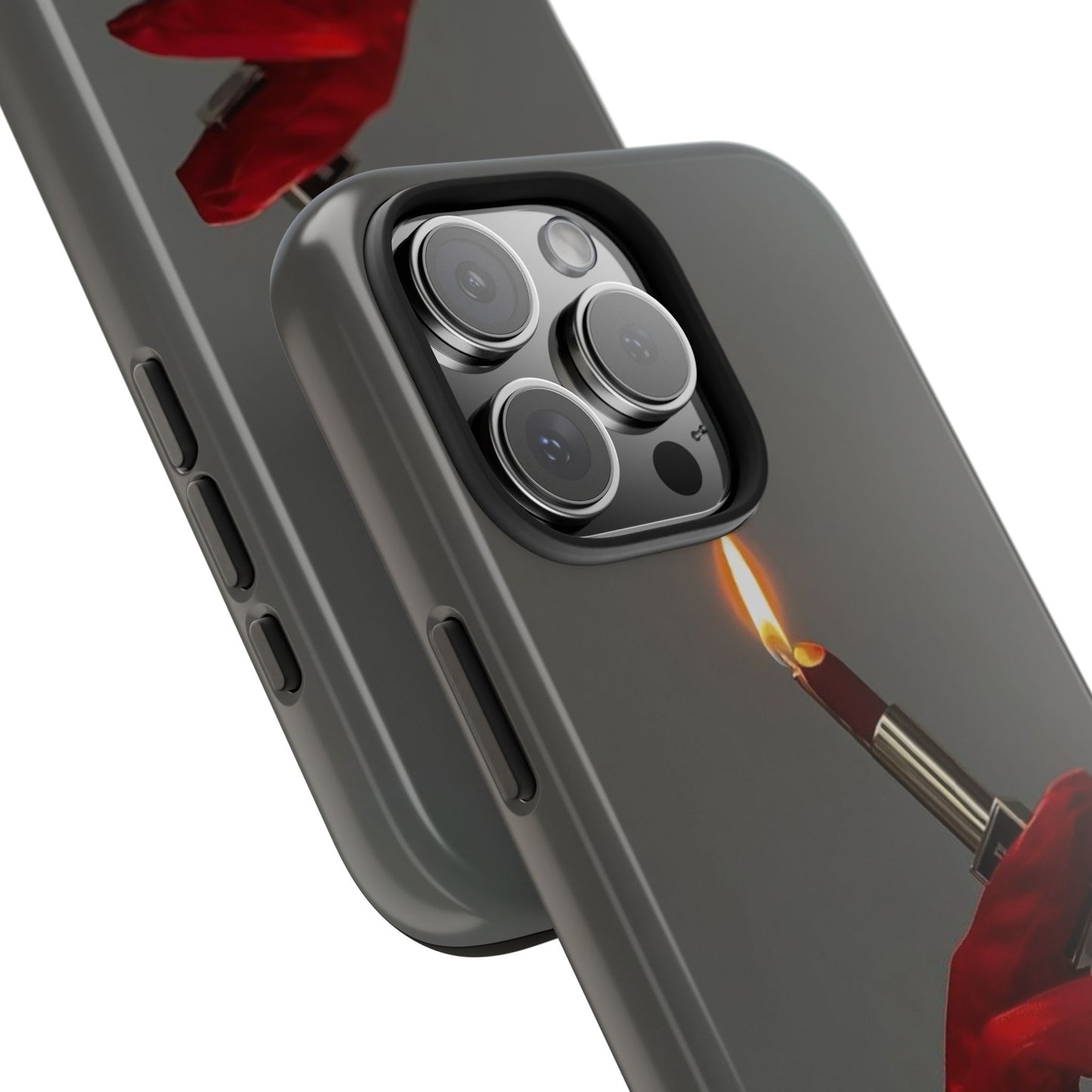 Red Glove Lighter Tough Phone Case — Dark Gothic Flame Protective Cover