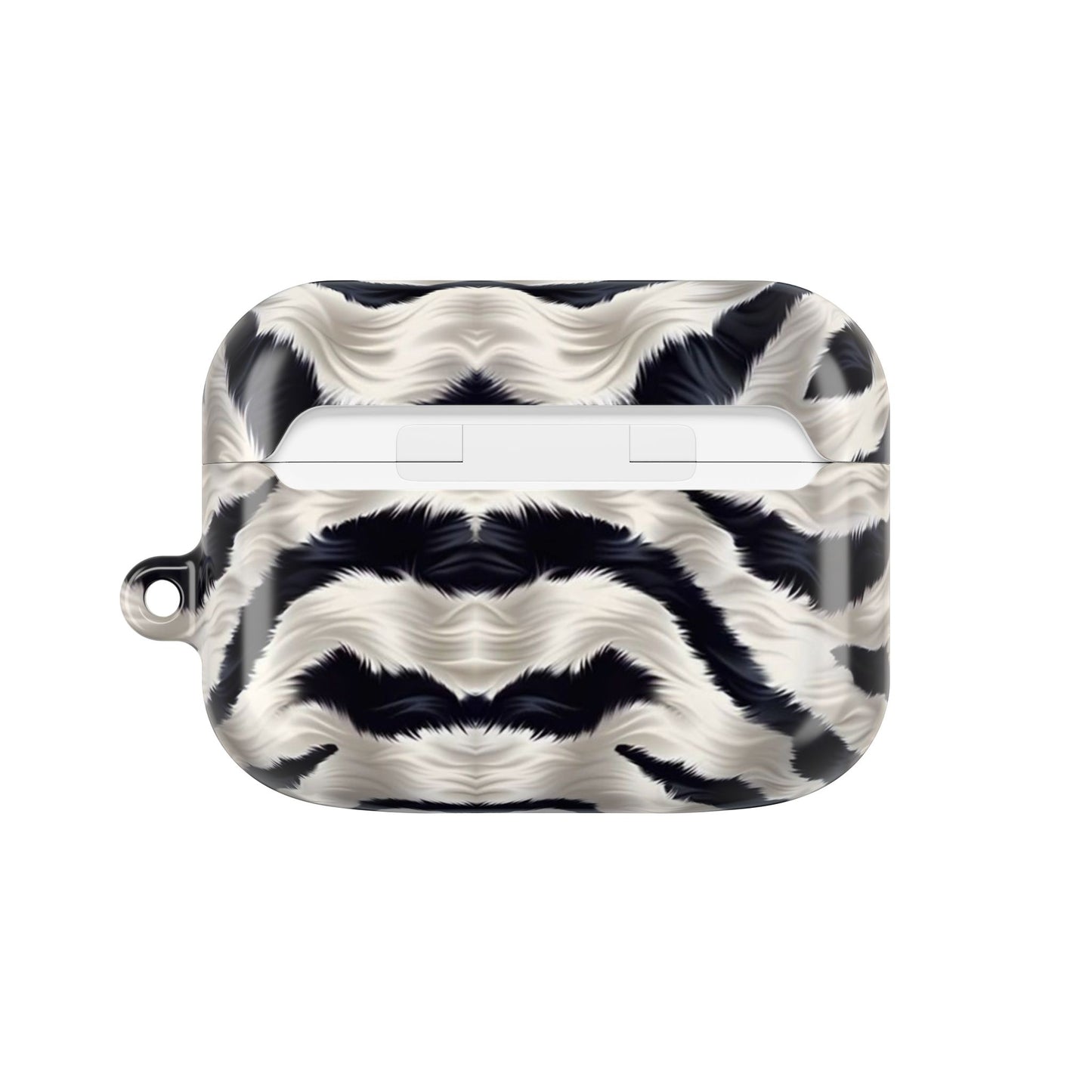 Zebra Fur Pattern AirPod Case — Luxe Black & White Animal Print Protective Cover