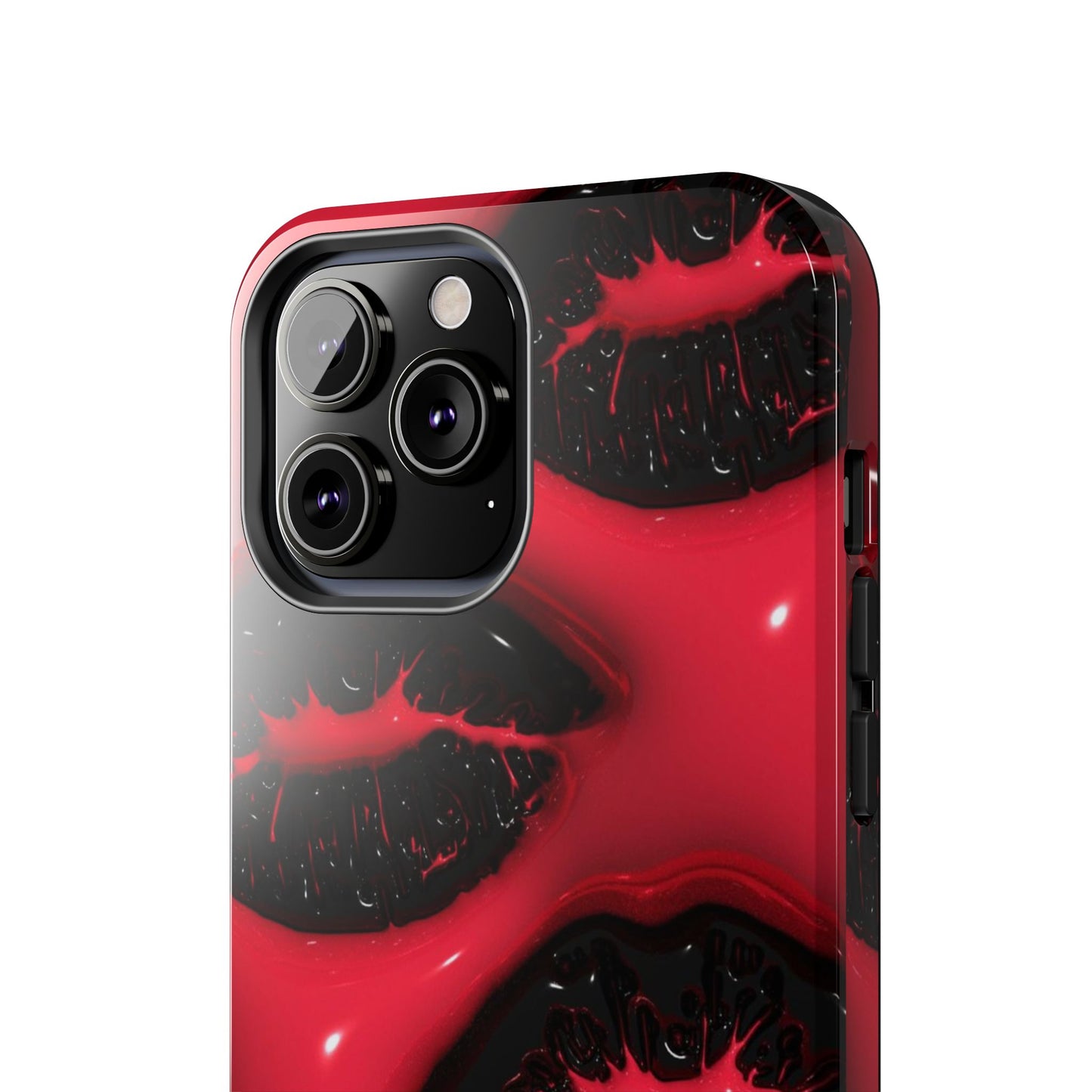 Tough Phone Case – Red Gloss Kiss Print, Shockproof Protective Cover