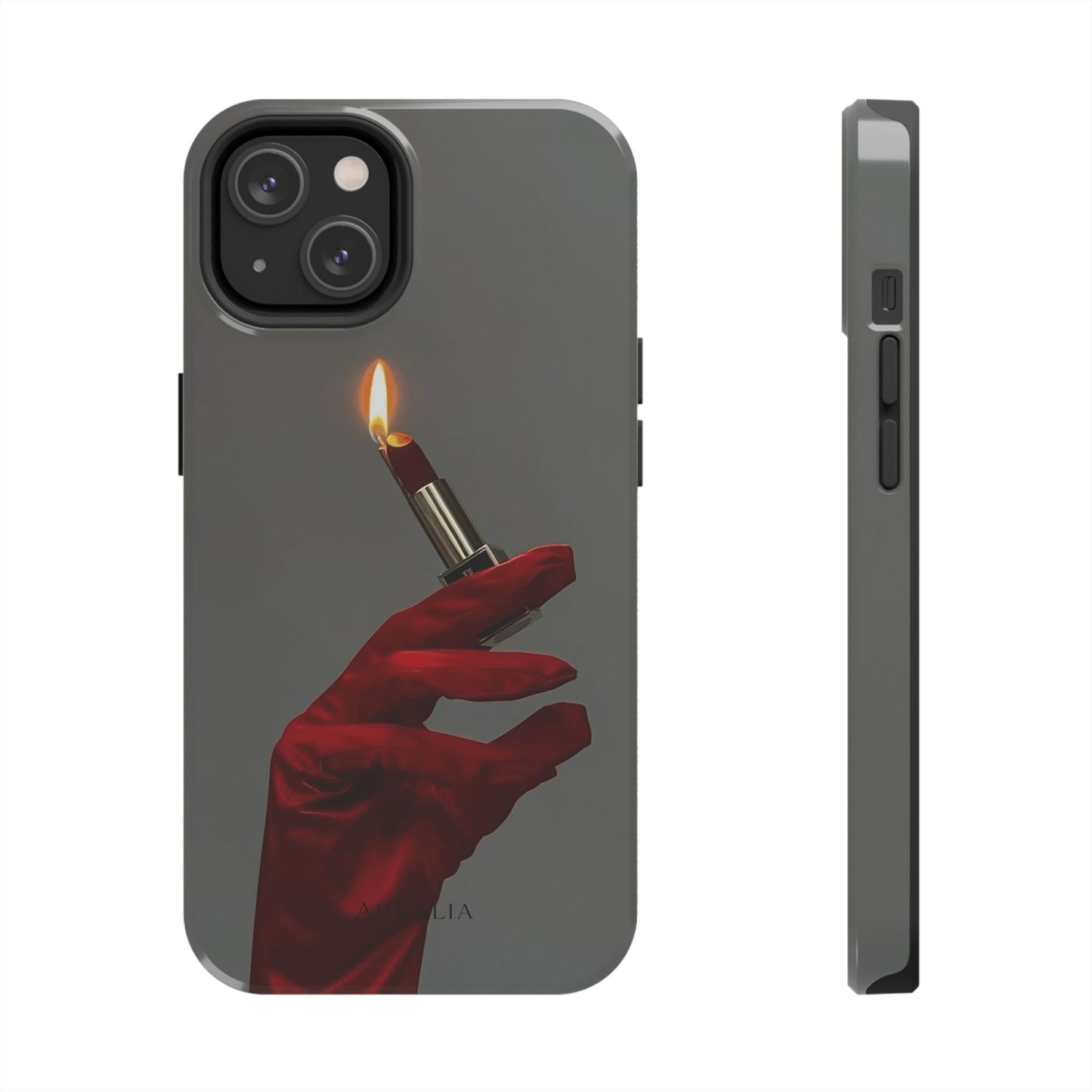 Red Glove Lighter Tough Phone Case — Dark Gothic Flame Protective Cover