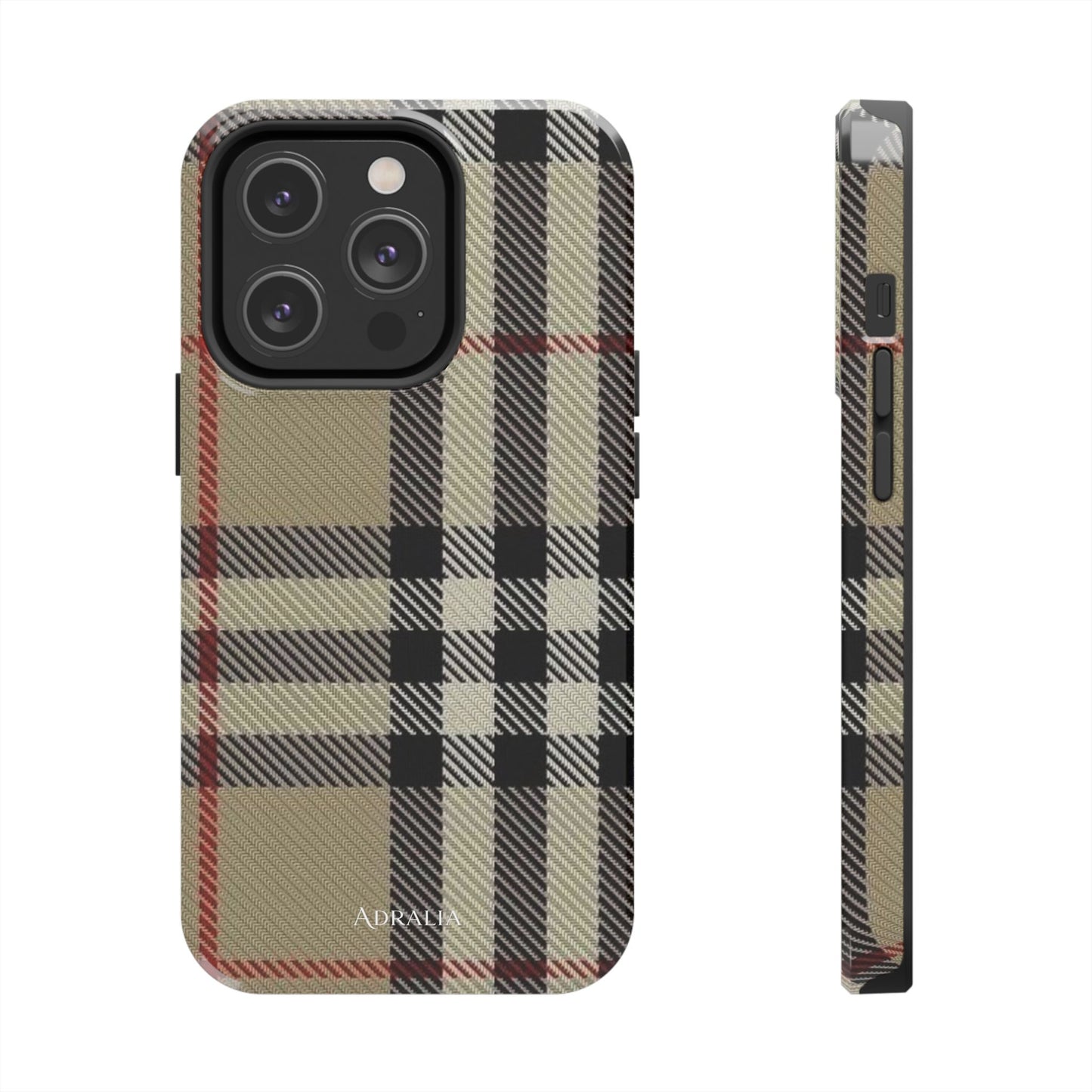 Plaid Tough Phone Case — Classic Beige Check Protective Cover
