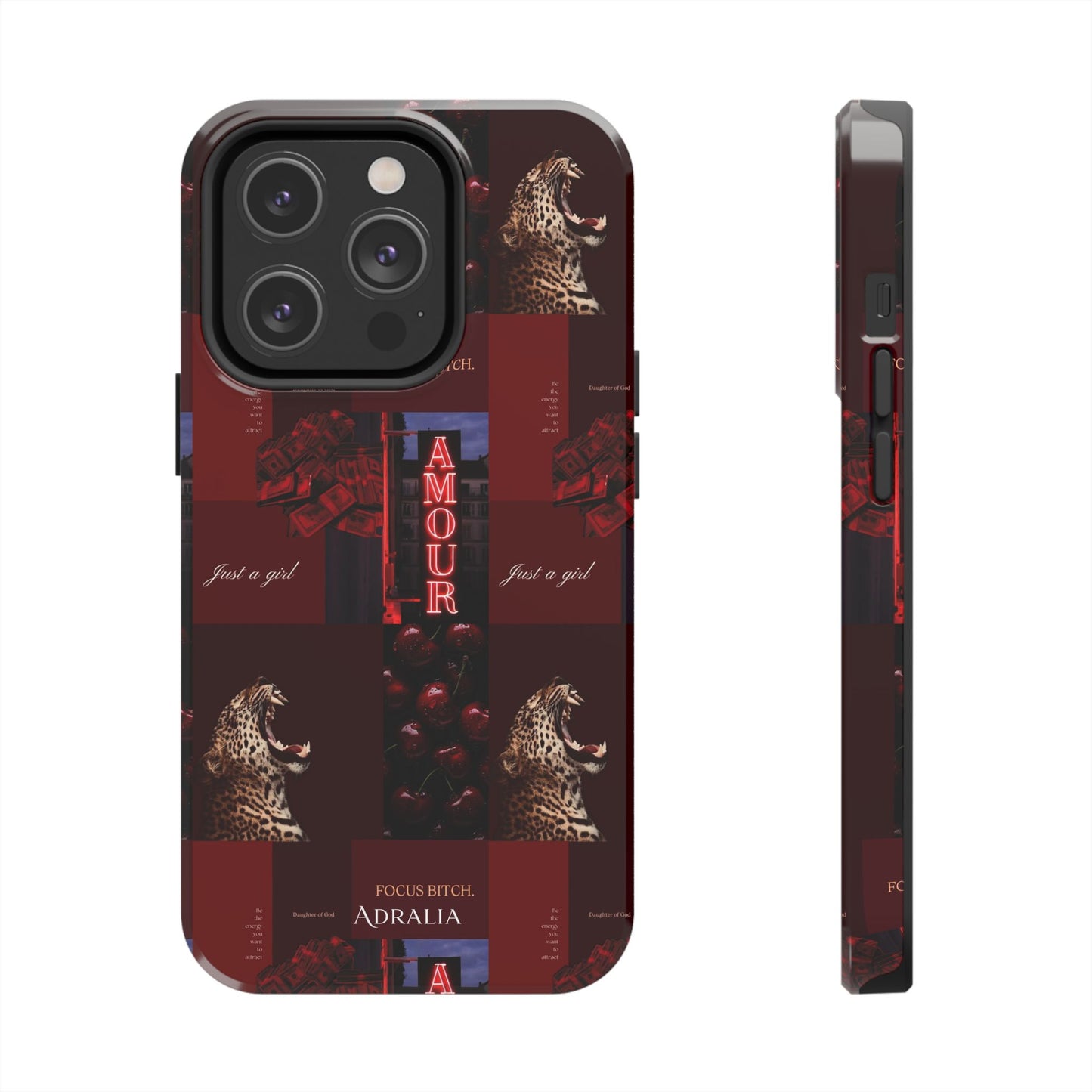 Tough Phone Case — Amour Red Leopard Graphic Protective Cover