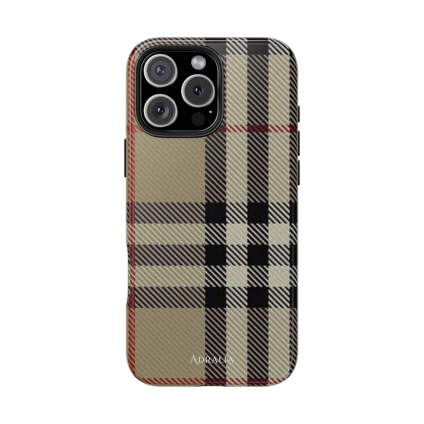 Plaid Tough Phone Case — Classic Beige Check Protective Cover