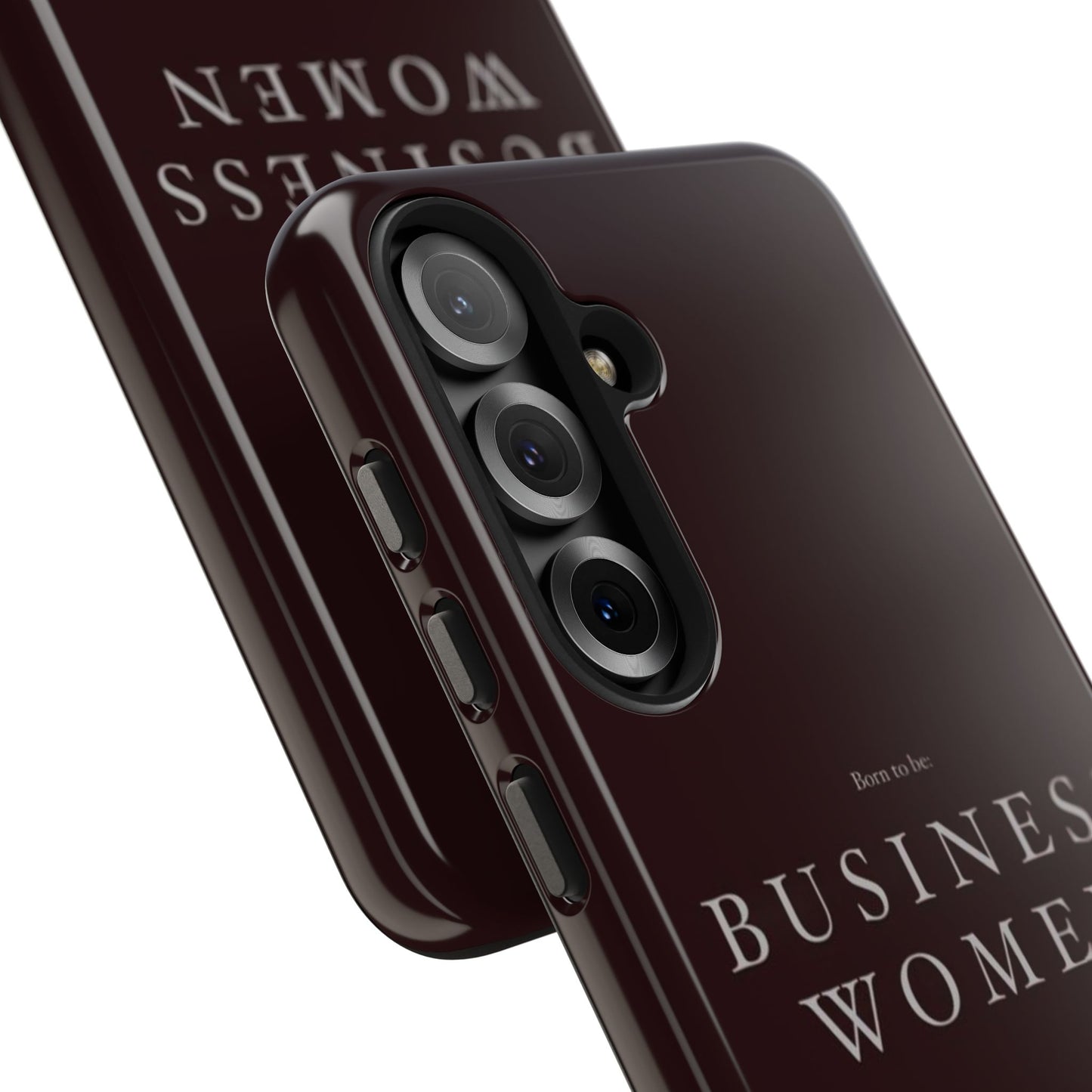 Business Women Tough Phone Case — Empowering Burgundy Protective Phone Cover