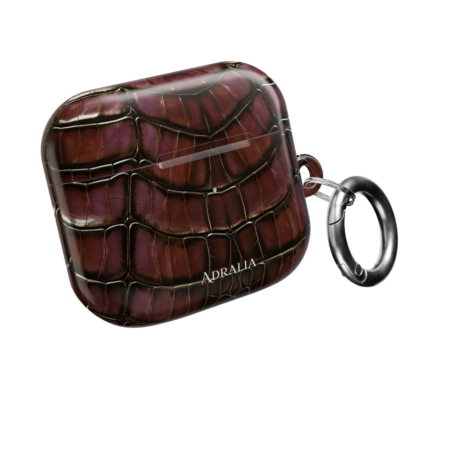 Croc-Embossed Burgundy AirPod Case – Luxe Protective Cover