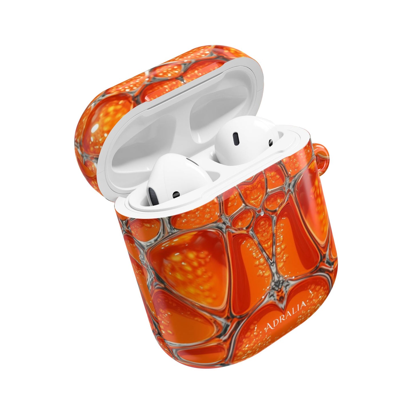 Orange Abstract Pattern AirPod Case — Vibrant Geometric Protective Cover
