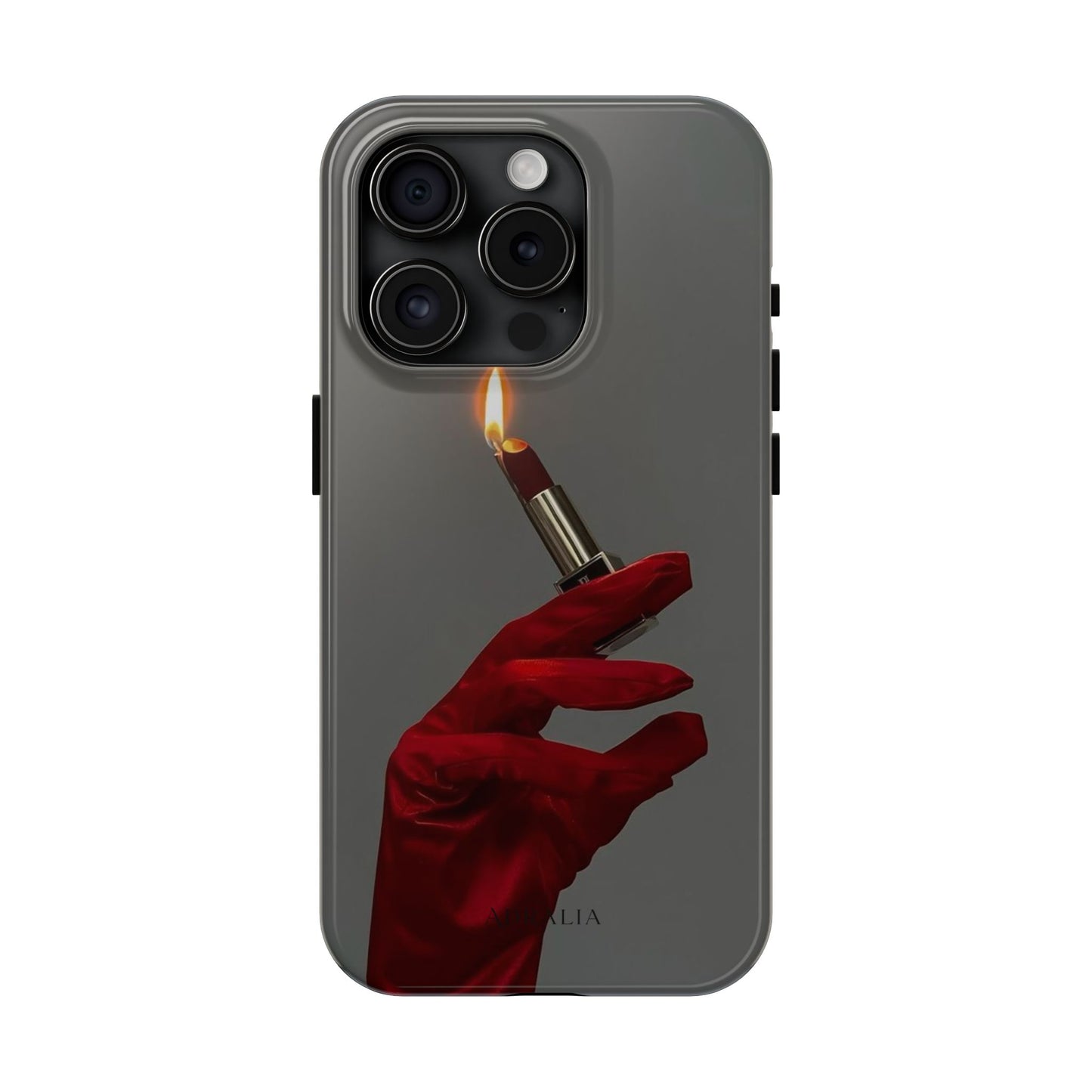 Red Glove Lighter Tough Phone Case — Dark Gothic Flame Protective Cover
