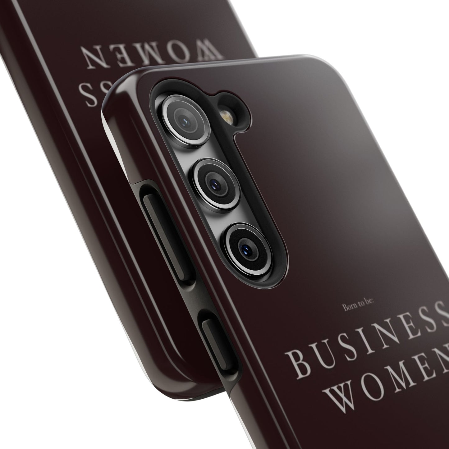 Business Women Tough Phone Case — Empowering Burgundy Protective Phone Cover