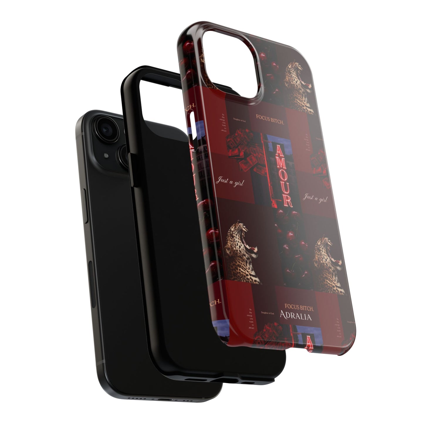 Tough Phone Case — Amour Red Leopard Graphic Protective Cover