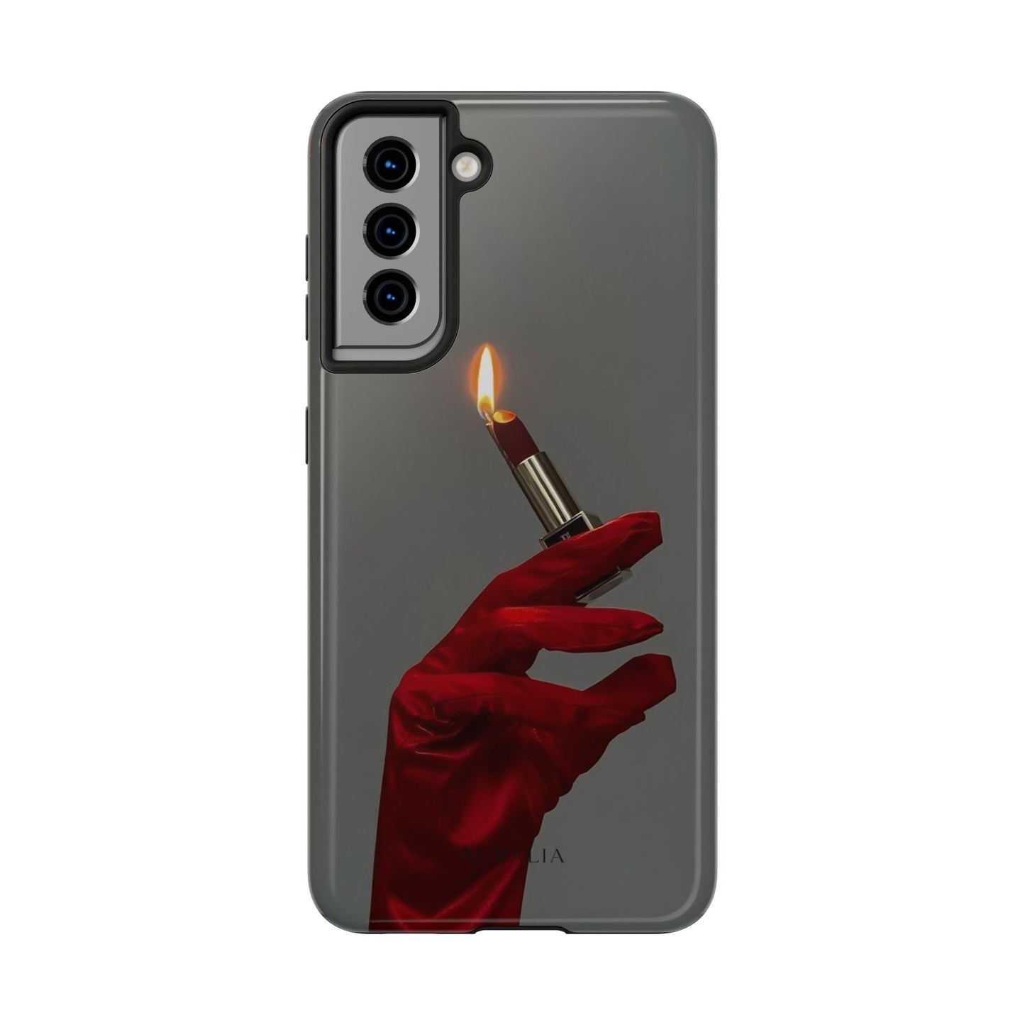 Red Glove Lighter Tough Phone Case — Dark Gothic Flame Protective Cover