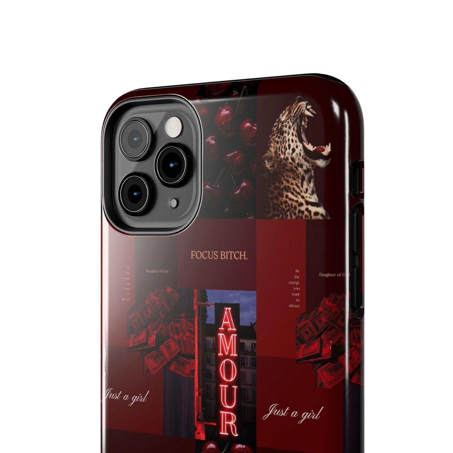 Tough Phone Case — Amour Red Leopard Graphic Protective Cover