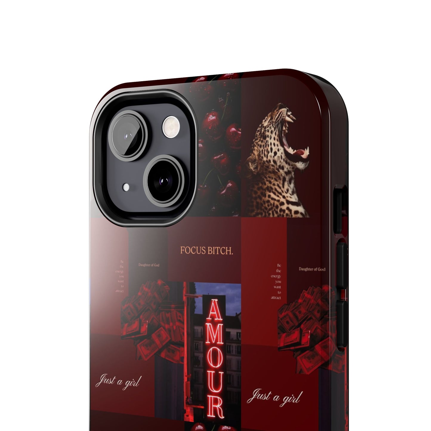 Tough Phone Case — Amour Red Leopard Graphic Protective Cover
