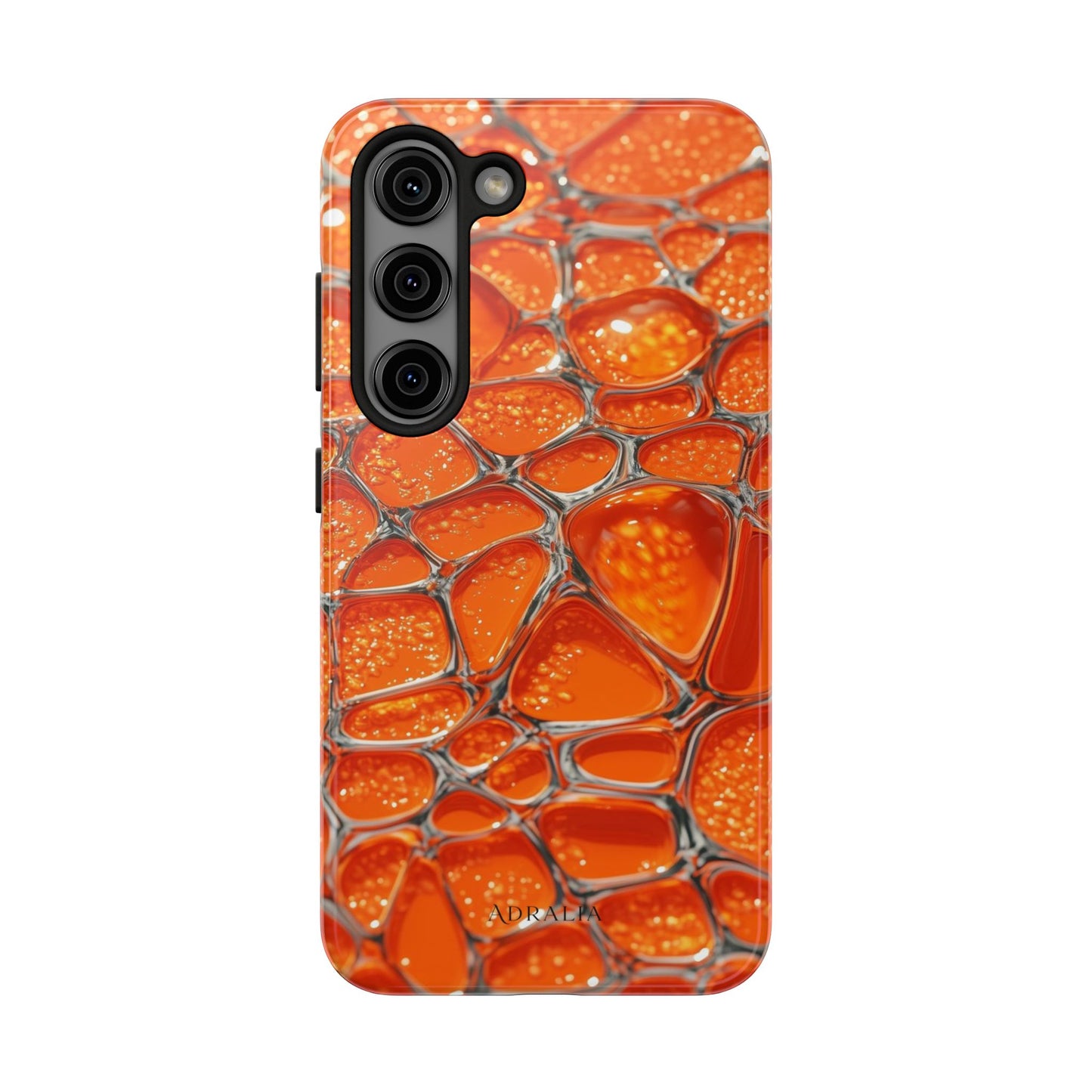 Orange Resin Abstract Tough Phone Case — Durable Protective iPhone Cover