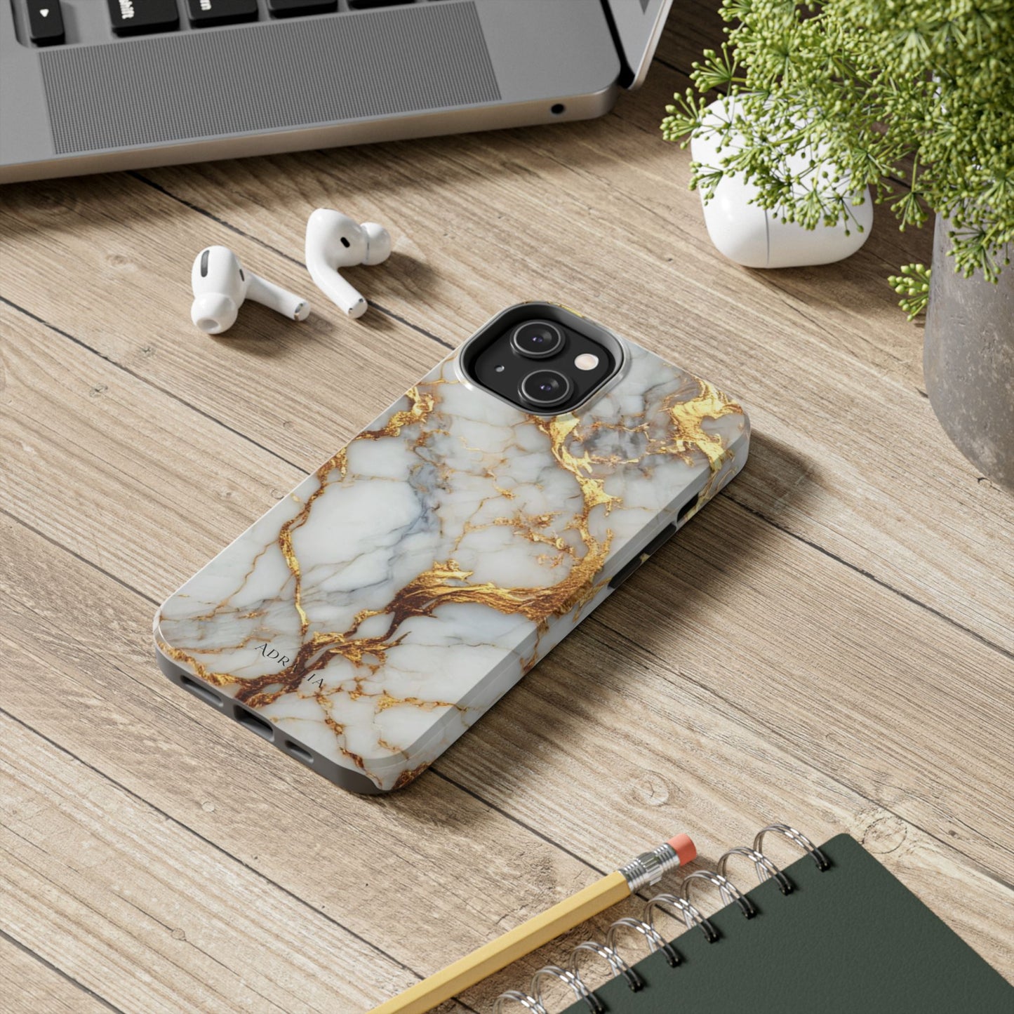 Gold Veined Marble Tough Phone Case — Luxury Protective Phone Case