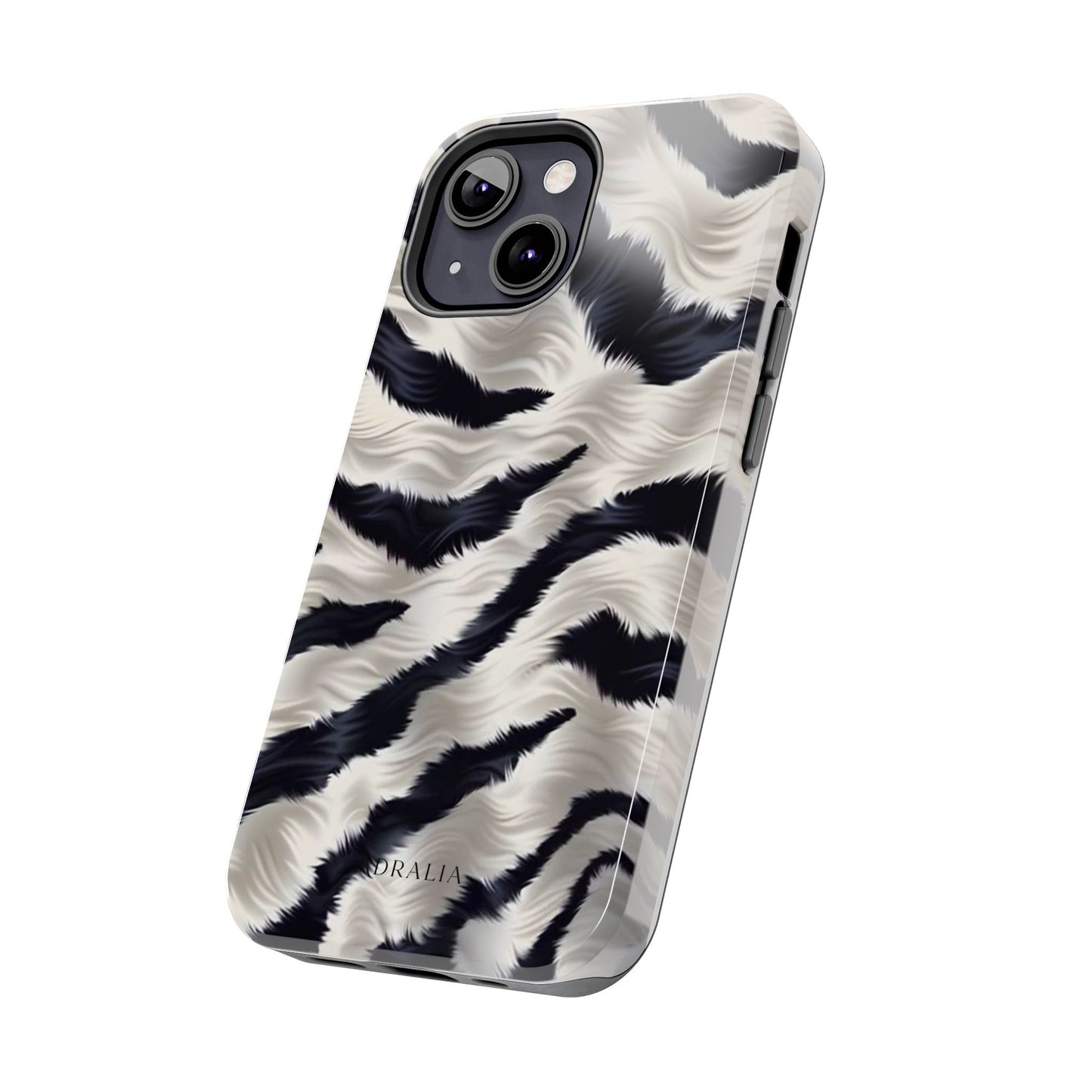Faux Fur Zebra Tough Phone Case — Black & Ivory Animal Print