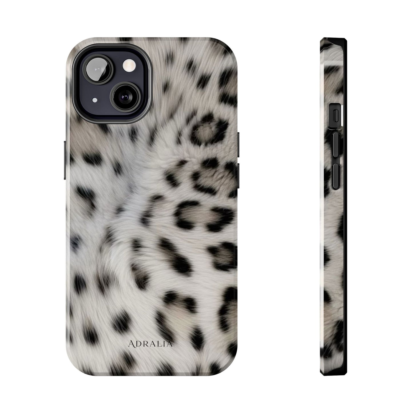 Leopard Fur Tough Phone Case — White Snow Cheetah Protective Cover