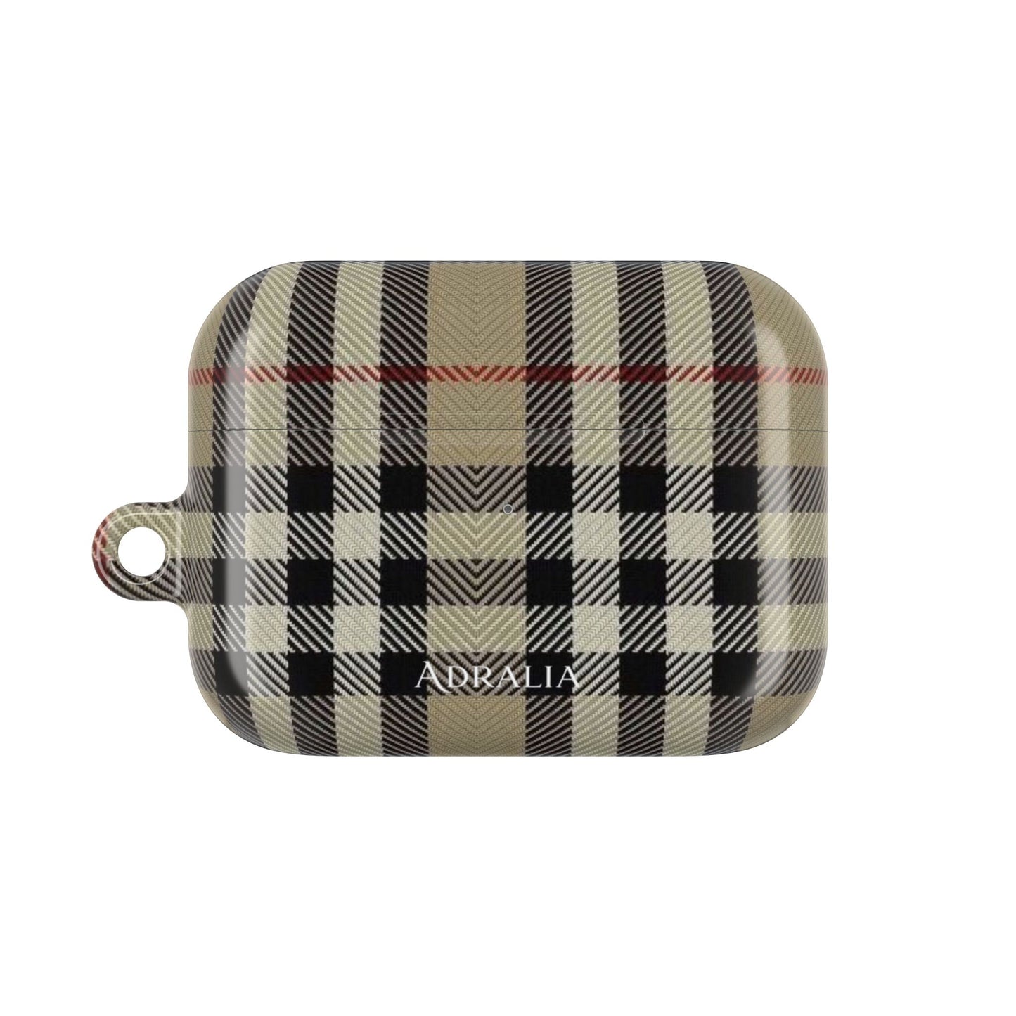 Plaid AirPod Case — Beige Classic Check Protective Cover