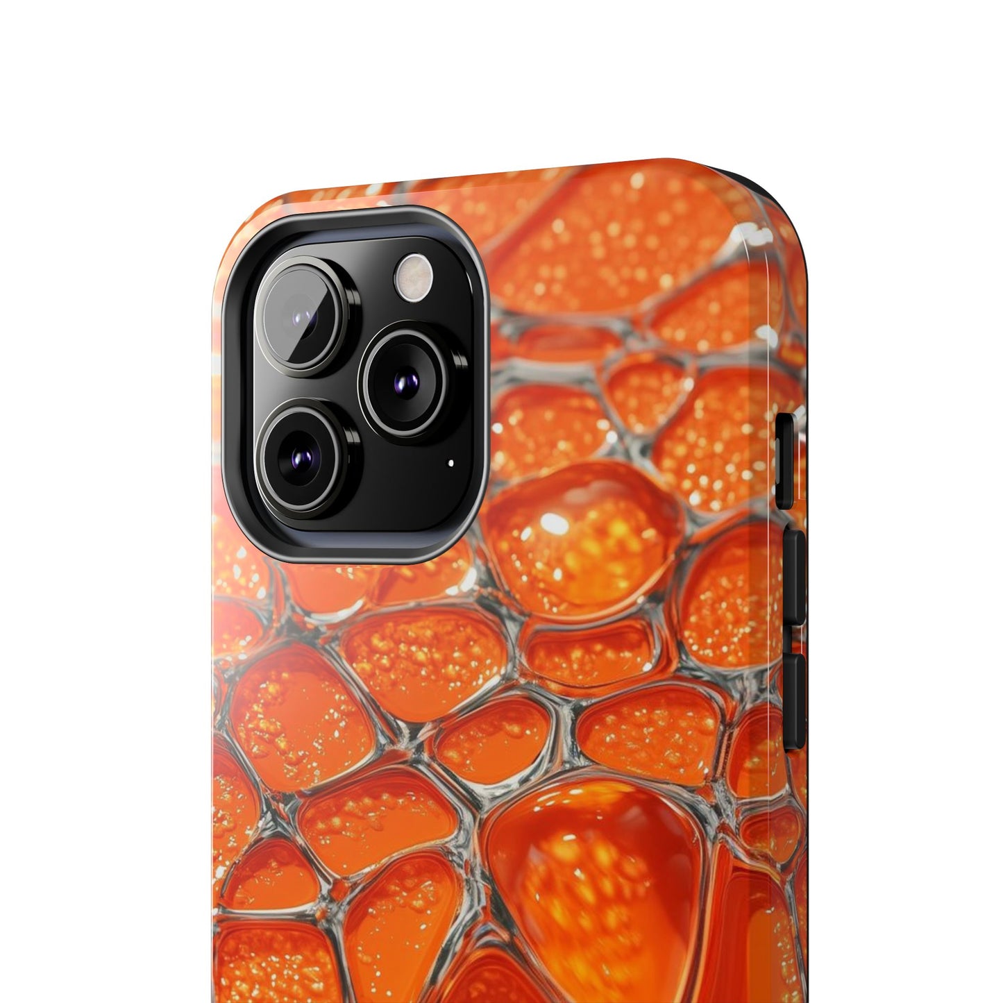 Orange Resin Abstract Tough Phone Case — Durable Protective iPhone Cover