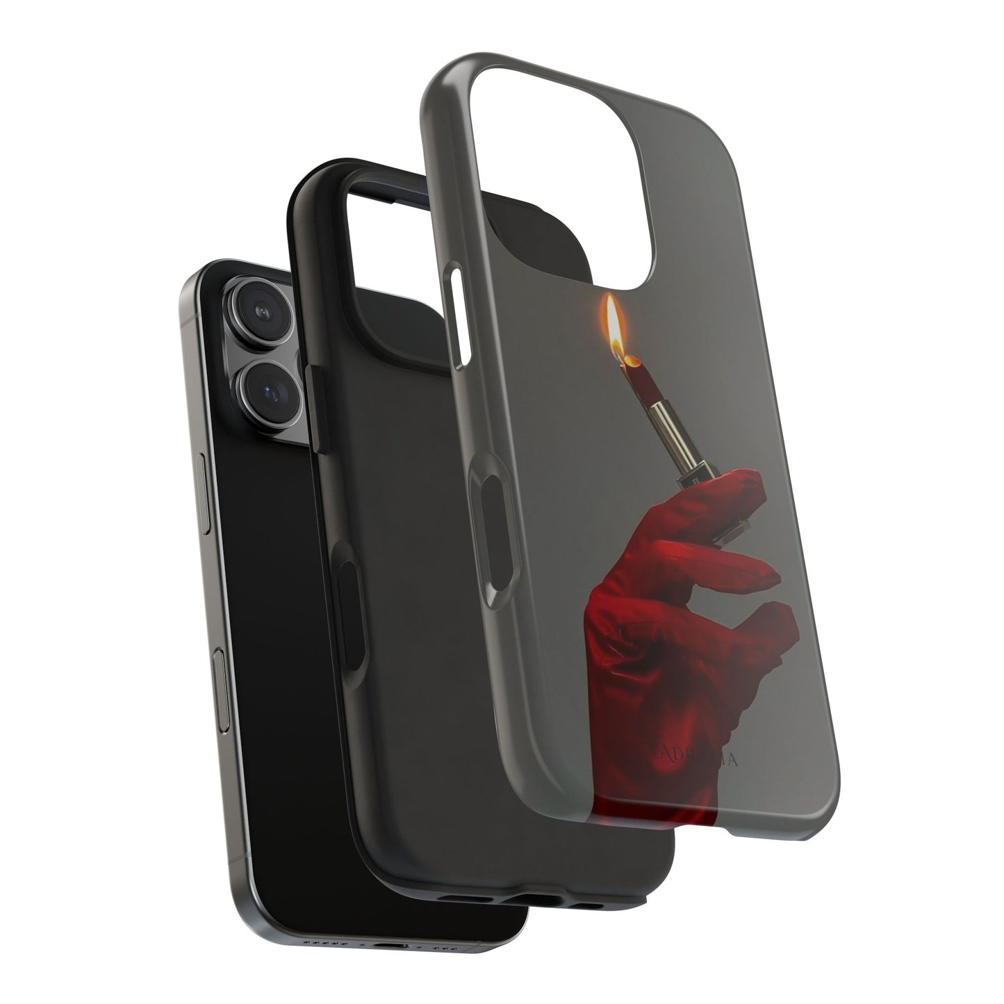 Red Glove Lighter Tough Phone Case — Dark Gothic Flame Protective Cover