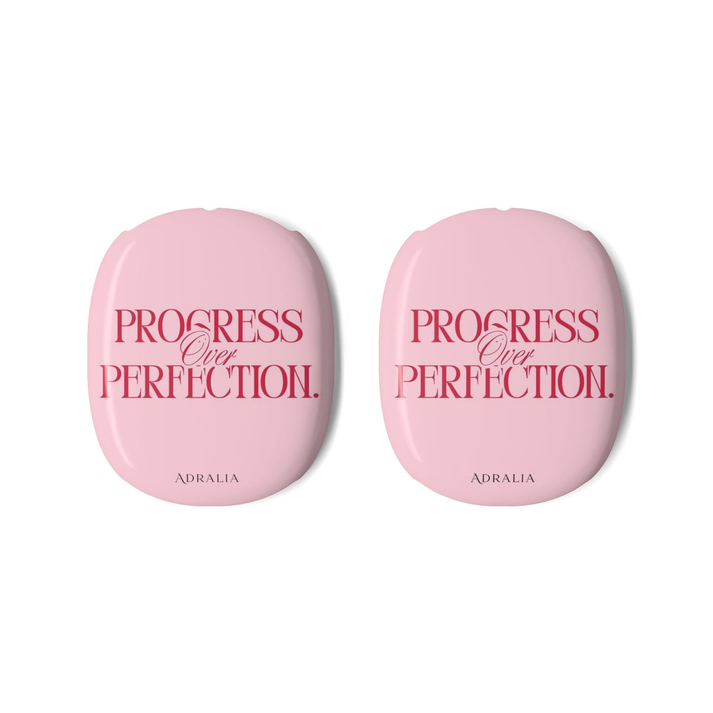 AirPods Max Shell Case — Pink “Progress Over Perfection” Protective Covers