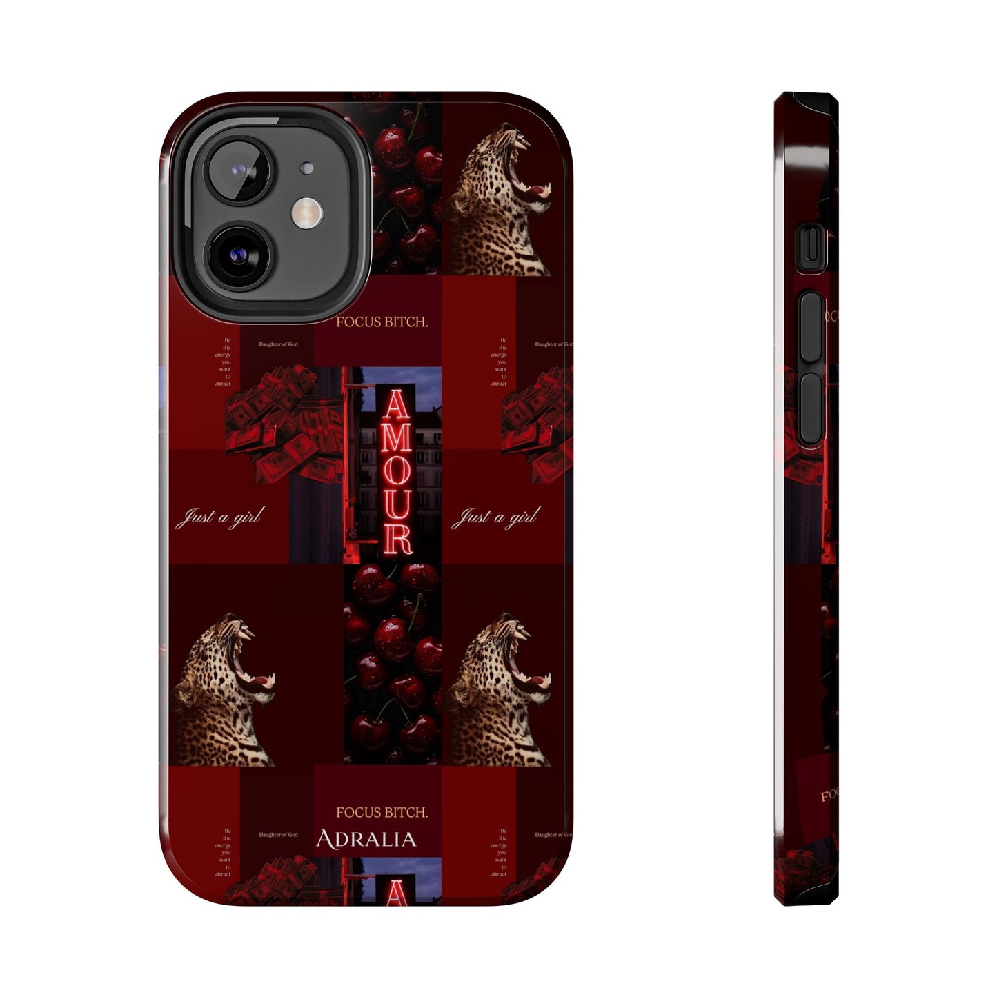 Tough Phone Case — Amour Red Leopard Graphic Protective Cover