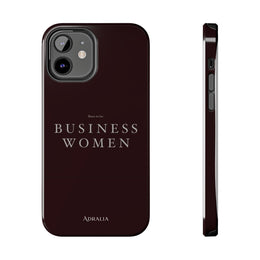 Business Women Tough Phone Case — Empowering Burgundy Protective Phone Cover