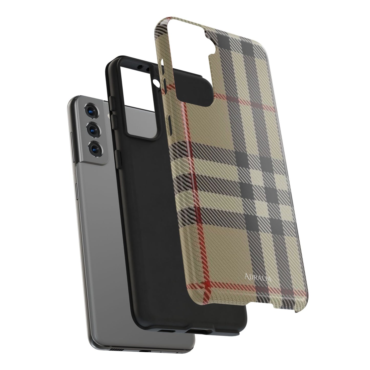 Plaid Tough Phone Case — Classic Beige Check Protective Cover