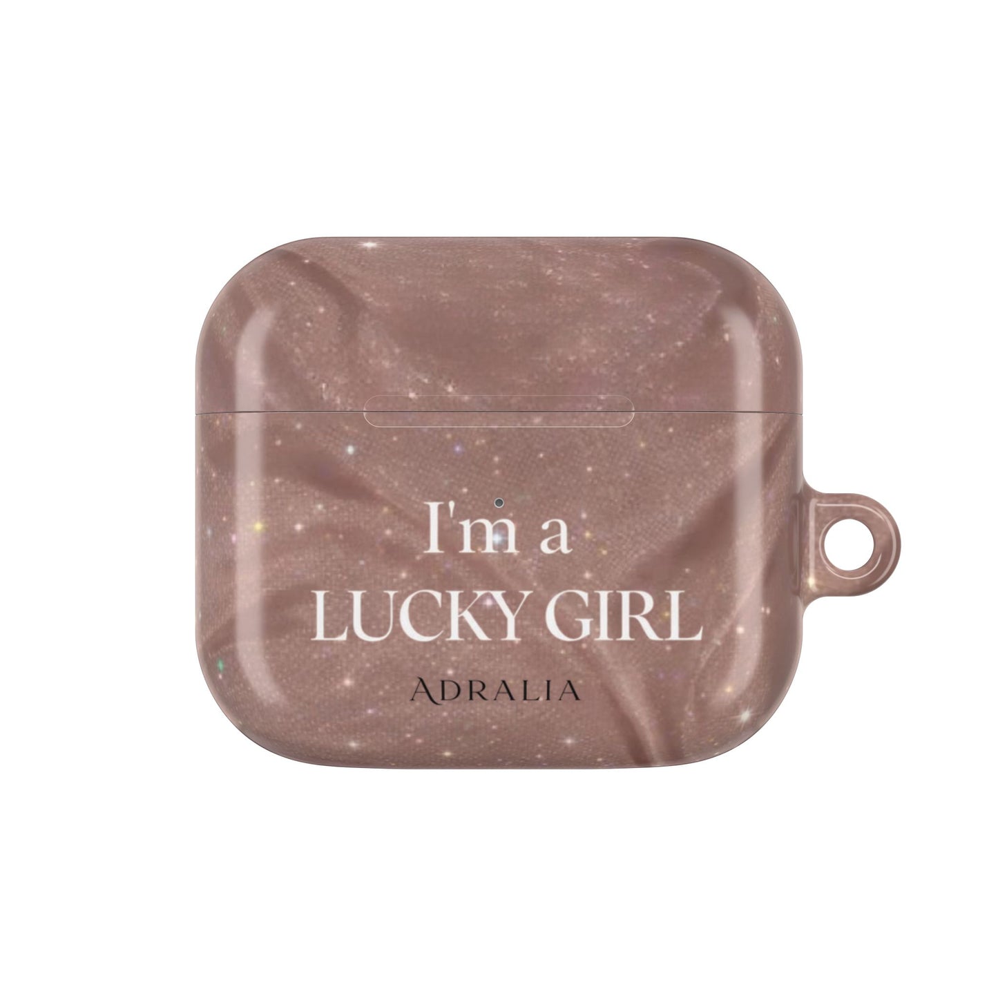AirPod Case — "I'm a Lucky Girl" Marble Protective Case