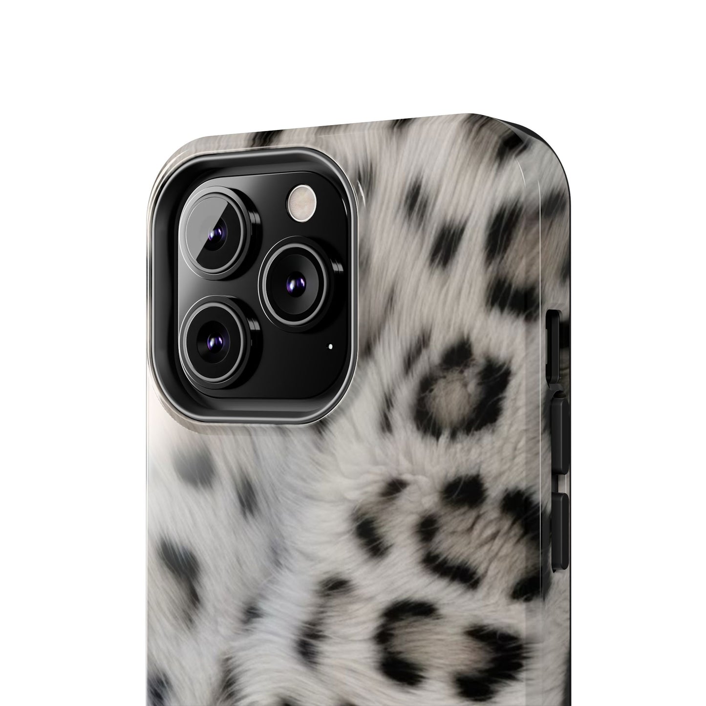Leopard Fur Tough Phone Case — White Snow Cheetah Protective Cover