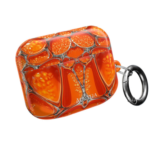 Orange Abstract Pattern AirPod Case — Vibrant Geometric Protective Cover